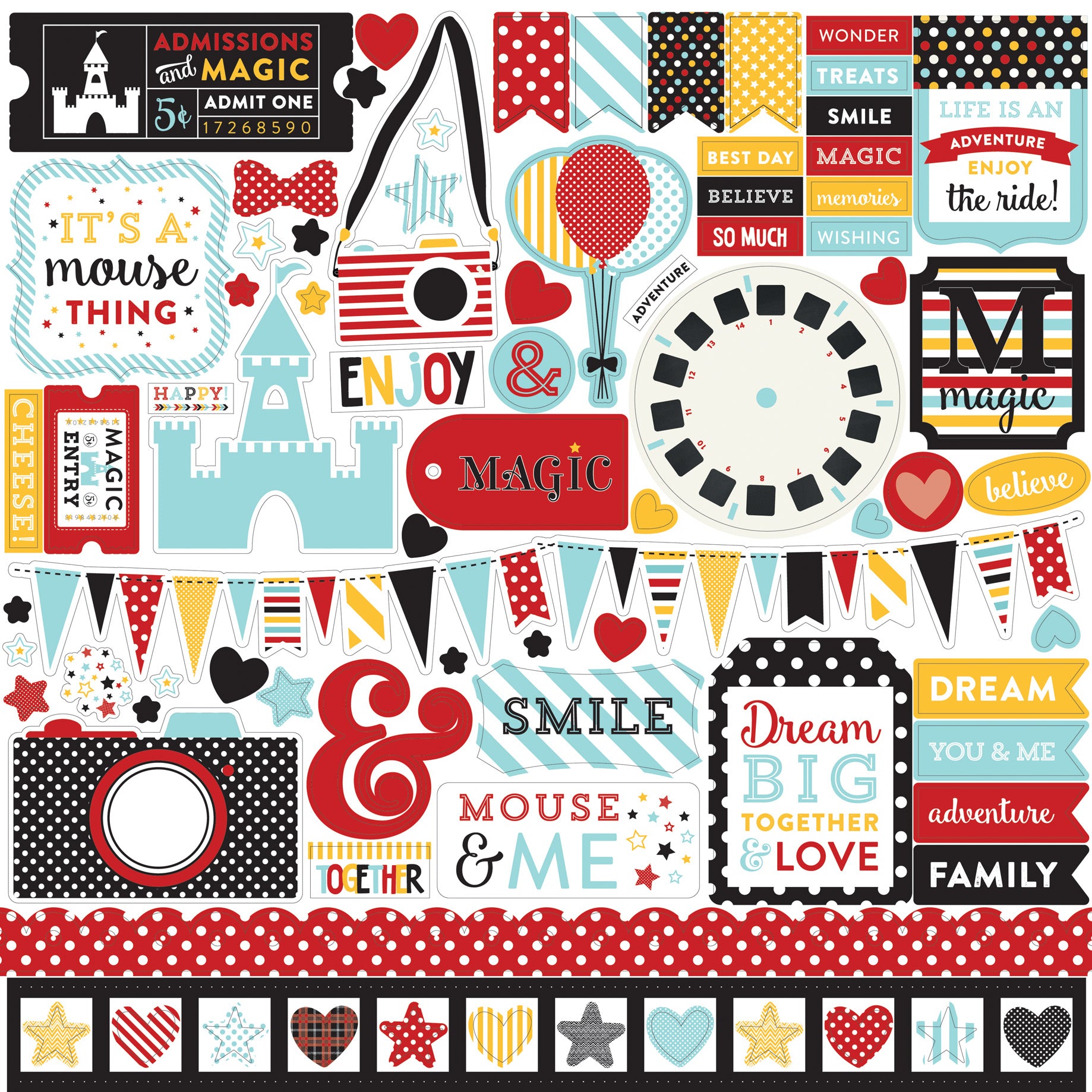 Magical Adventure Scrapbook Paper & Sticker Collection Kit by Echo Park Paper - 13 Pieces