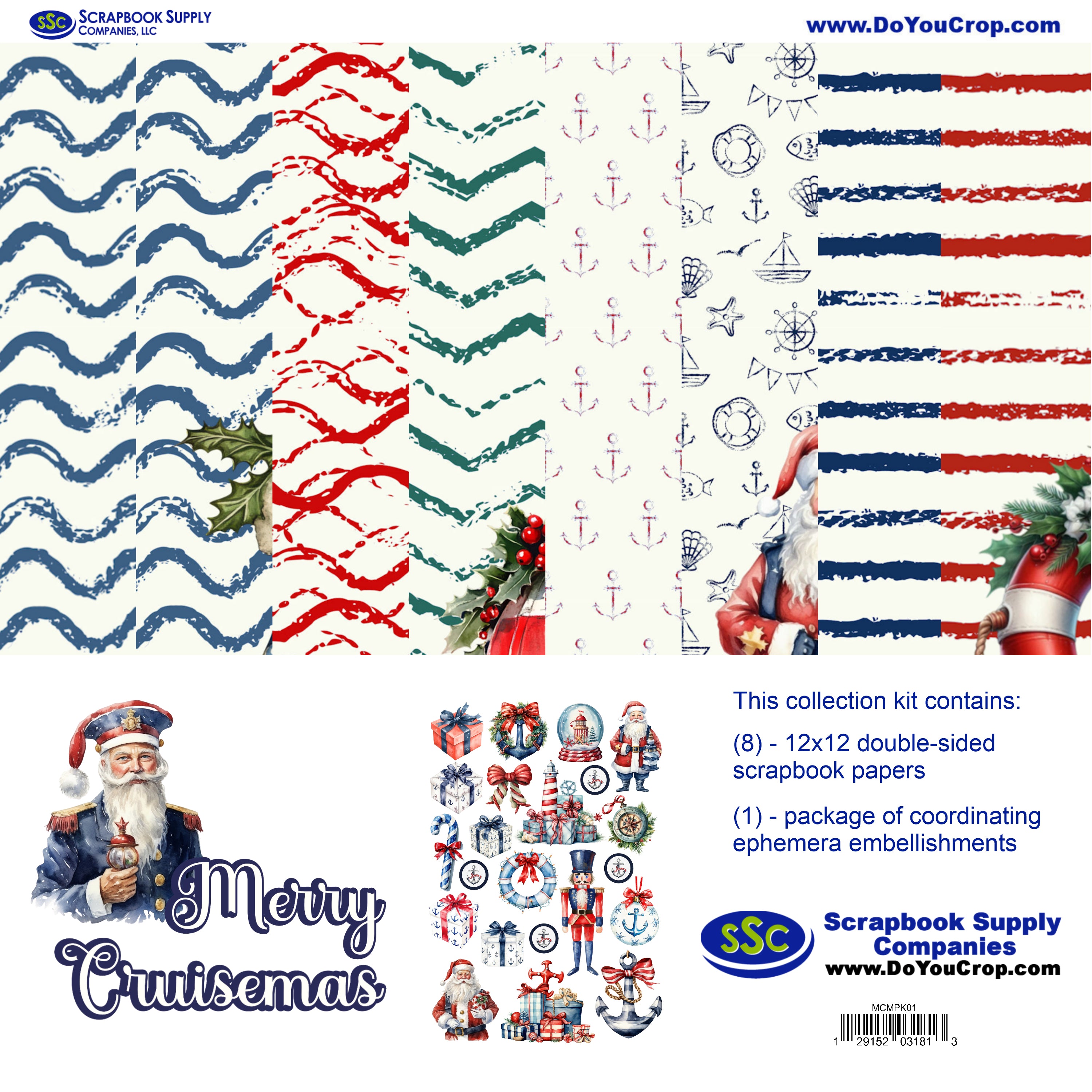 Merry Cruisemas 12 x 12 Scrapbook Paper & Embellishment Kit by SSC Designs