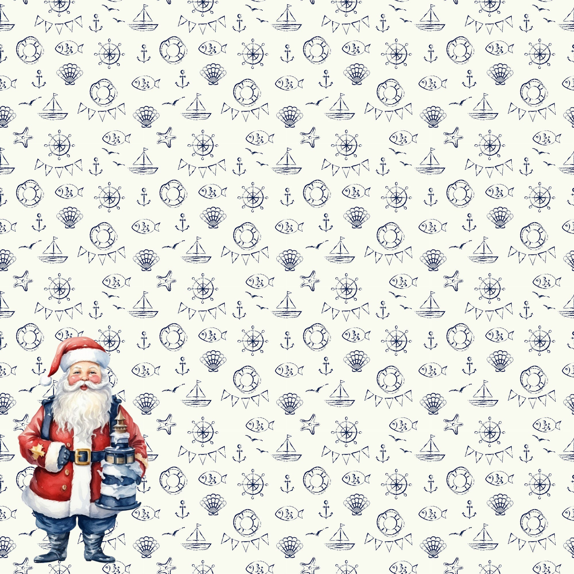 Merry Cruisemas Collection Santa Cruise 12 x 12 Double-Sided Scrapbook Paper by SSC Designs