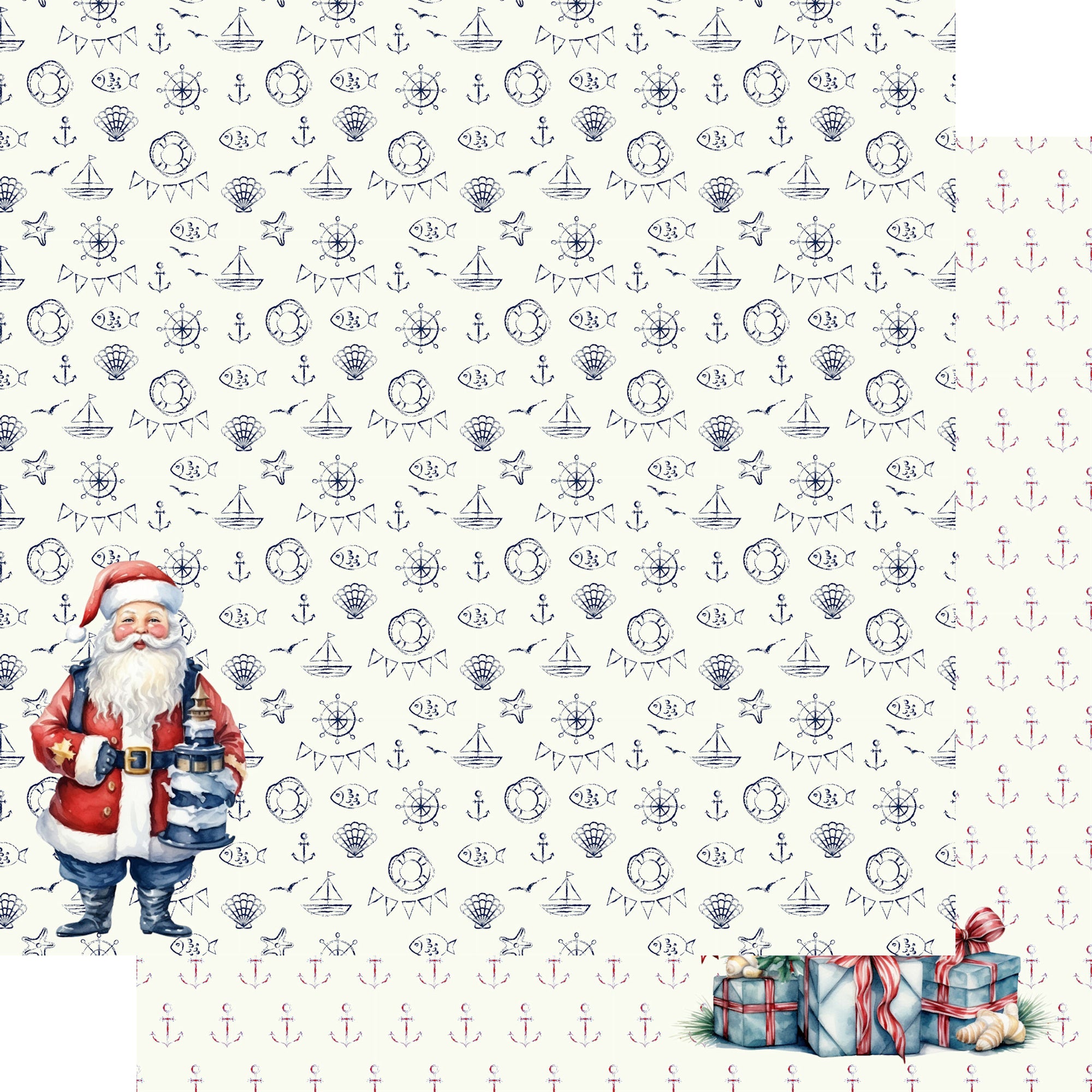Merry Cruisemas Collection Santa Cruise 12 x 12 Double-Sided Scrapbook Paper by SSC Designs