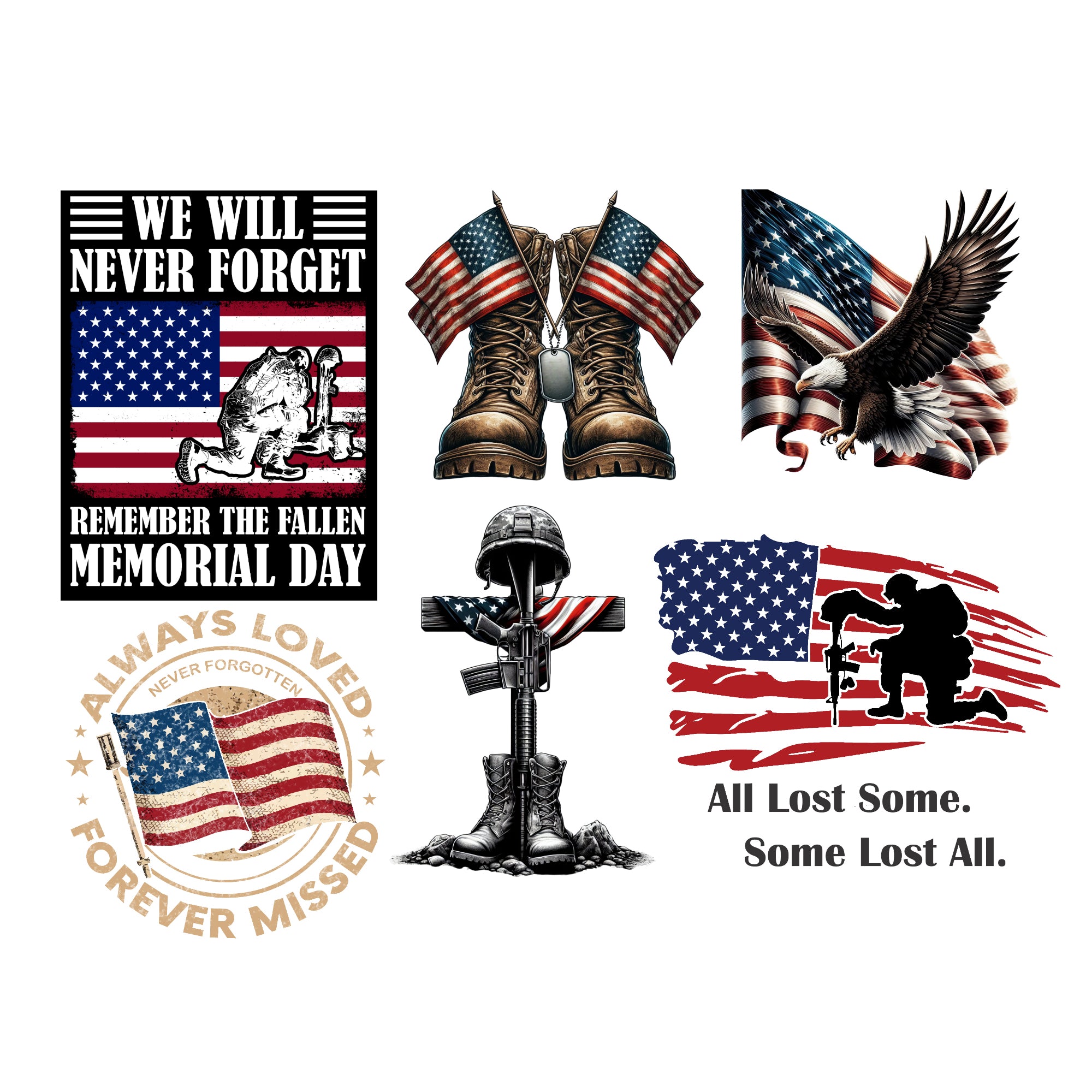 Memorial Day Collection Laser Cut Scrapbook Ephemera Embellishments by SSC Designs