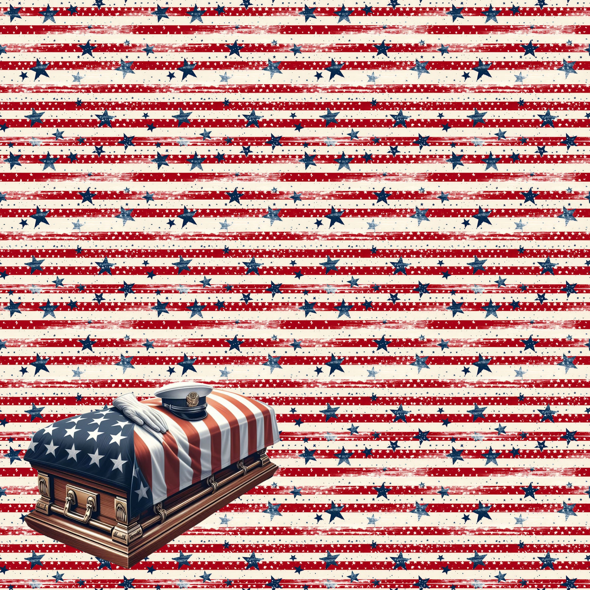 Memorial Day Collection Military Burial 12 x 12 Double-Sided Scrapbook Paper by SSC Designs
