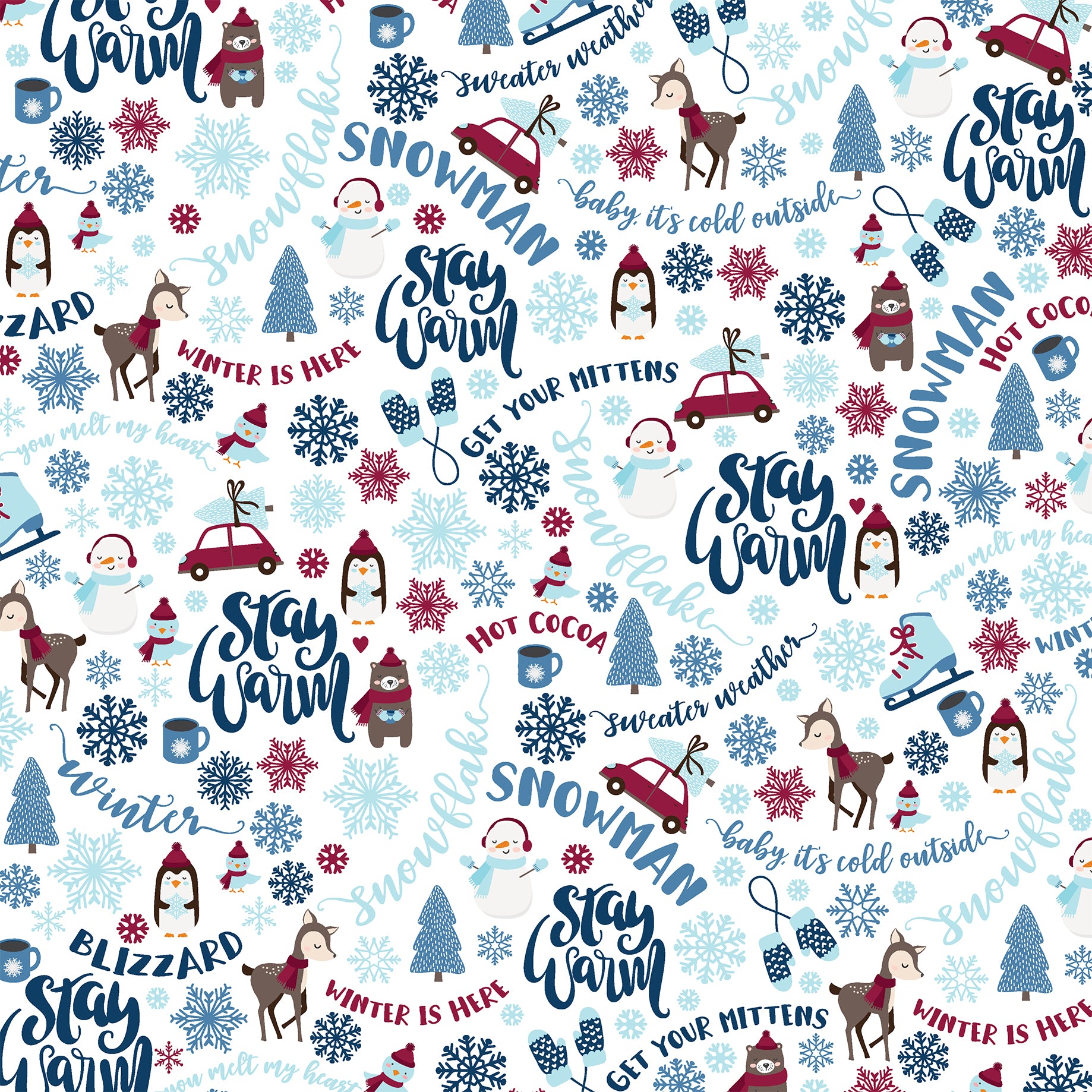 My Favorite Winter Collection Stay Warm 12 x 12 Double-Sided Scrapbook Paper by Echo Park Paper