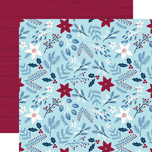 My Favorite Winter Collection Winter Floral 12 x 12 Double-Sided Scrapbook Paper by Echo Park Paper