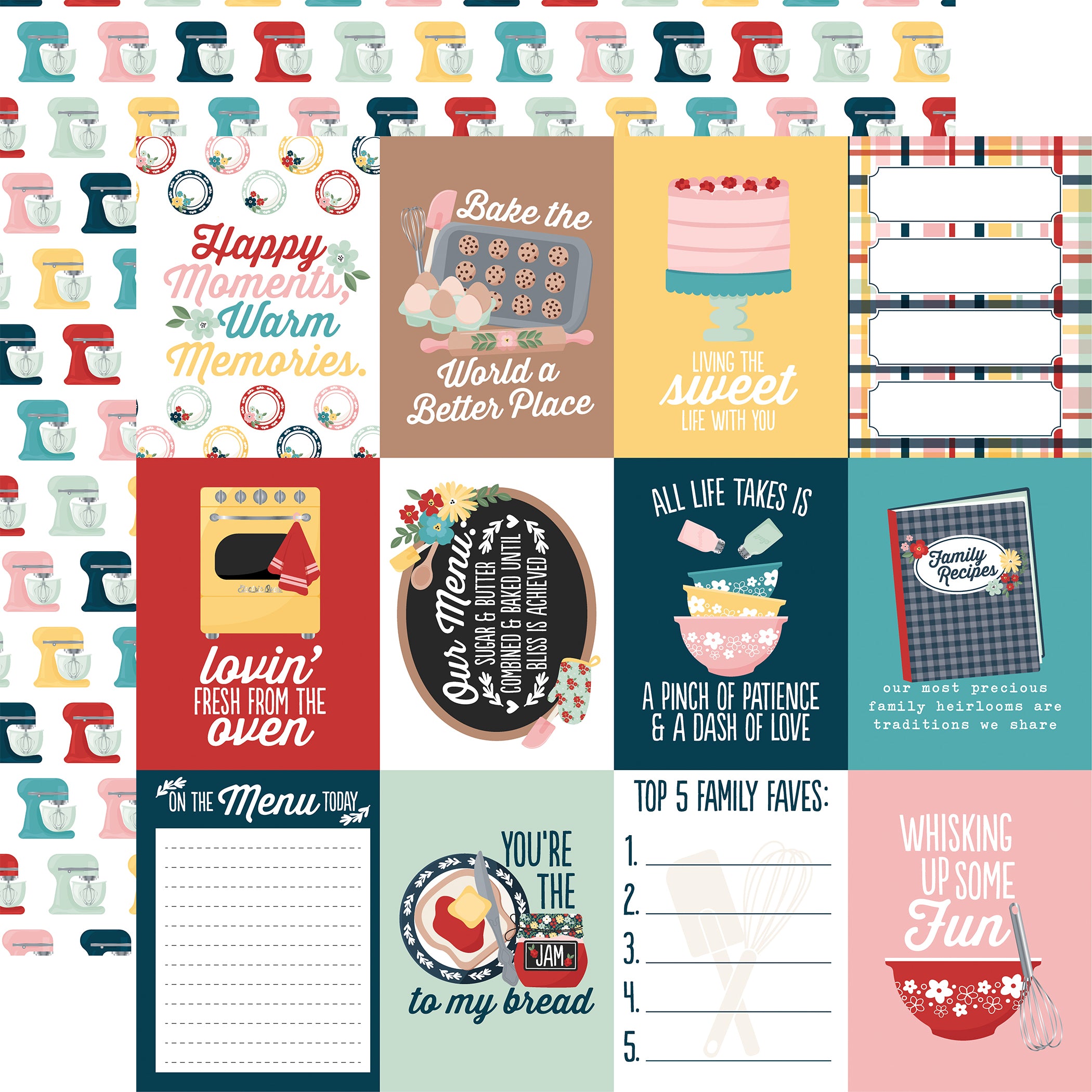 Mom's Kitchen Collection 12 x 12 Double-Sided Scrapbook Collection Kit by Echo Park Paper - 13 Pieces