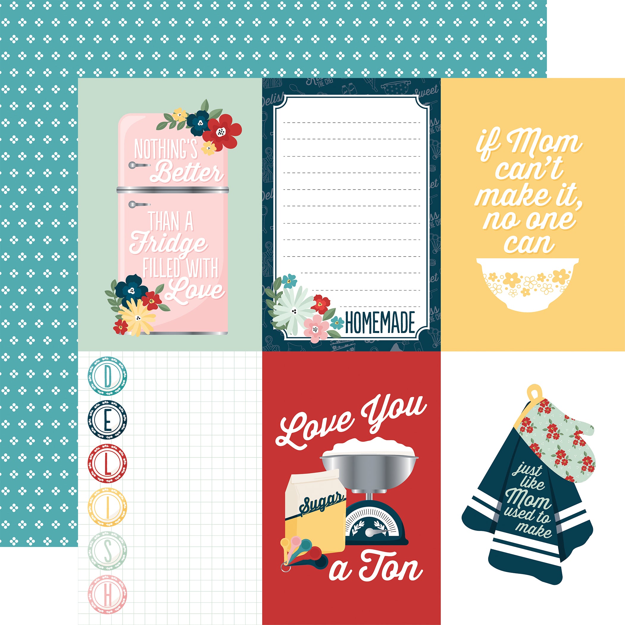Mom's Kitchen Collection 12 x 12 Double-Sided Scrapbook Collection Kit by Echo Park Paper - 13 Pieces