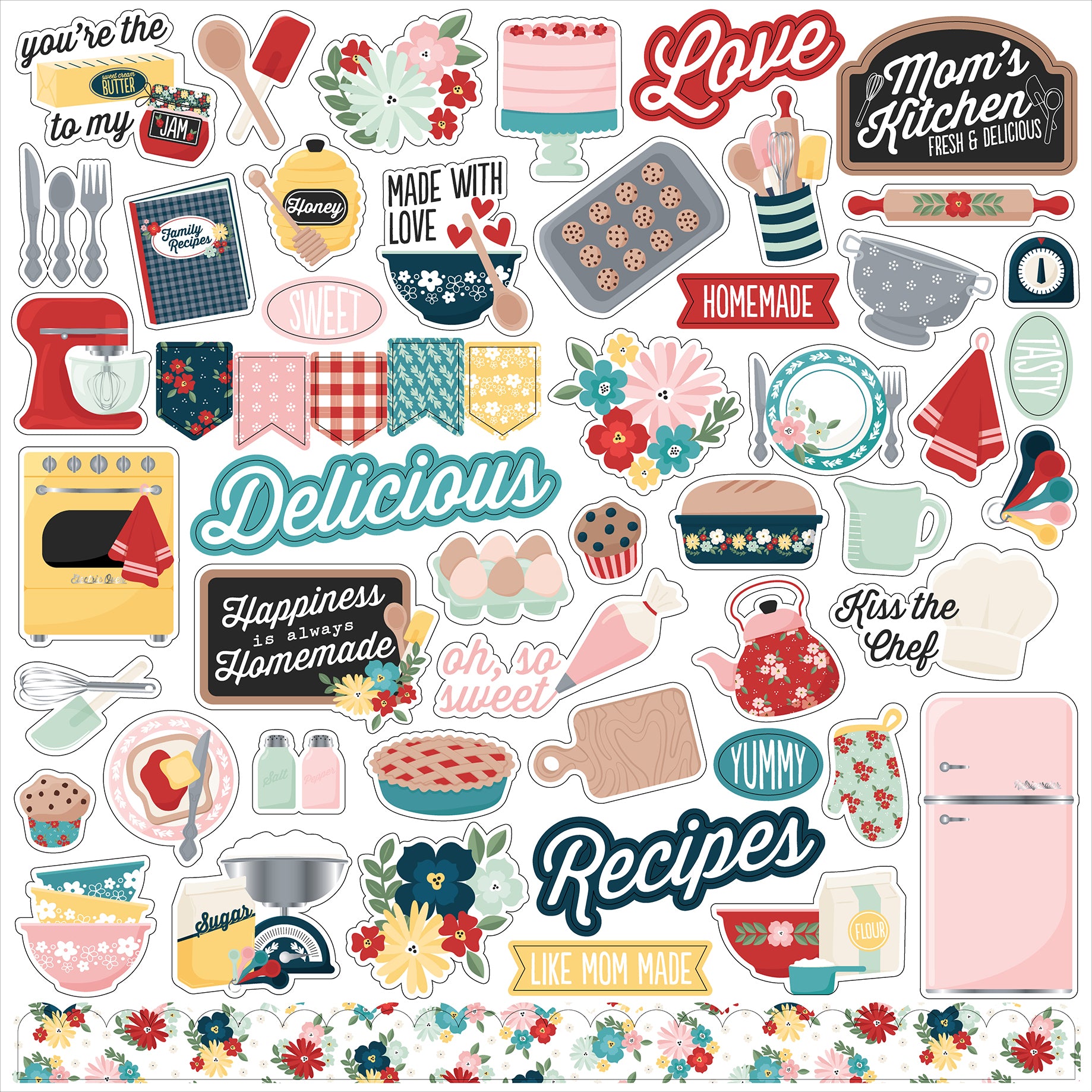 Mom's Kitchen Collection 12 x 12 Double-Sided Scrapbook Collection Kit by Echo Park Paper - 13 Pieces