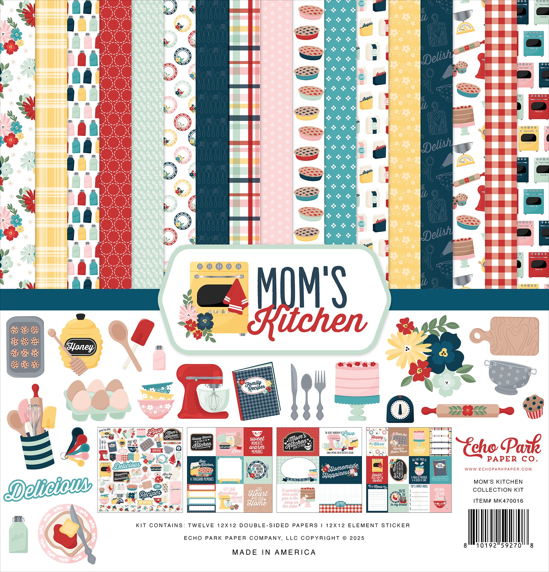 Mom's Kitchen Collection 12 x 12 Double-Sided Scrapbook Collection Kit by Echo Park Paper - 13 Pieces
