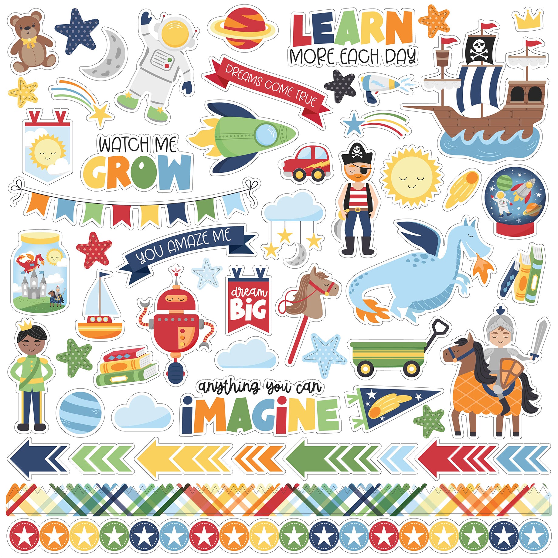 My Little Boy Collection 12 x 12 Scrapbook Sticker Sheet by Echo Park Paper