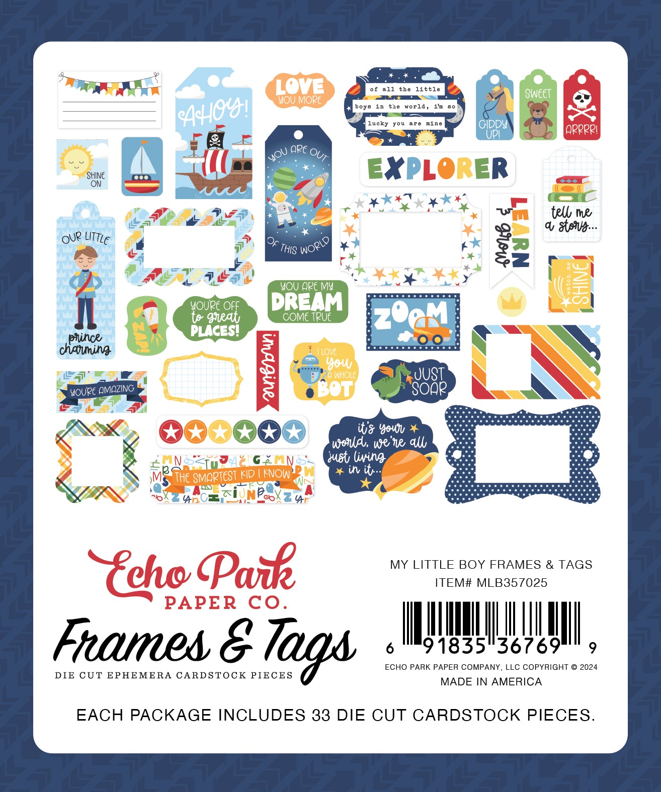 My Little Boy Collection Scrapbook Frames & Tags by Echo Park Paper