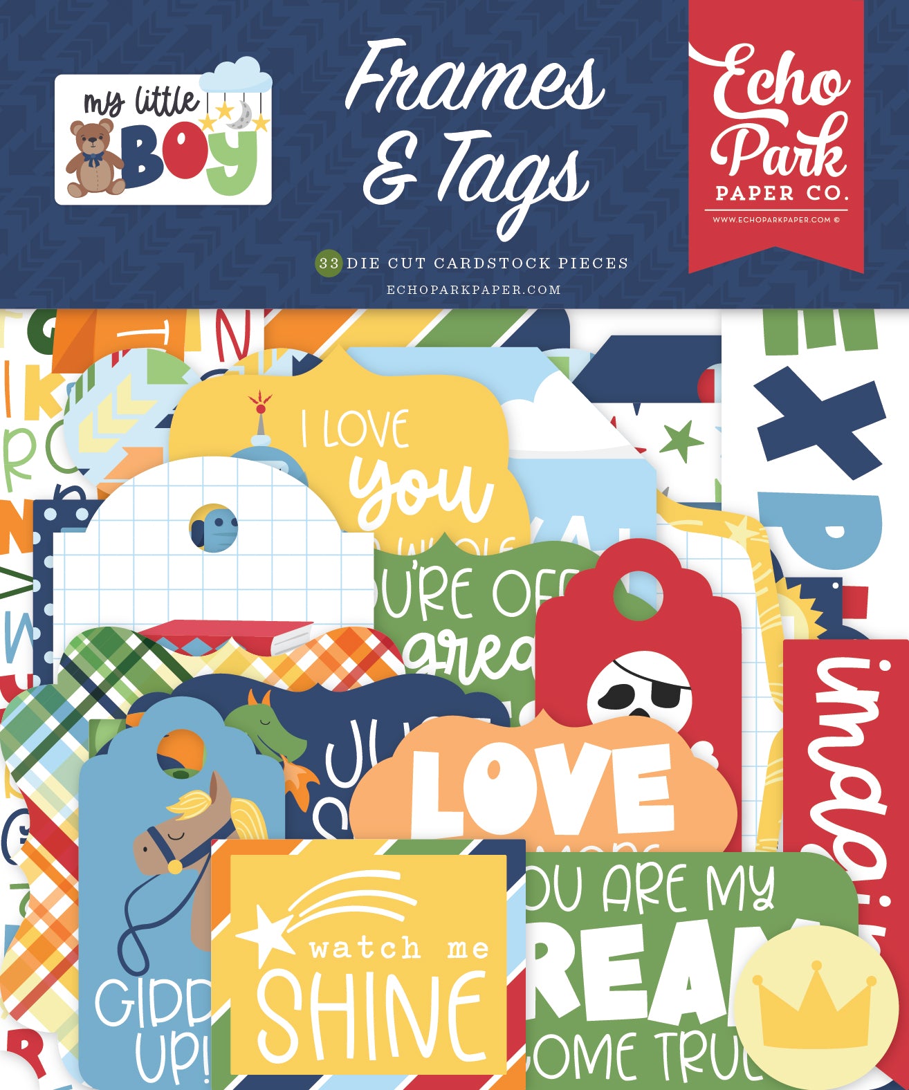 My Little Boy Collection Scrapbook Frames & Tags by Echo Park Paper
