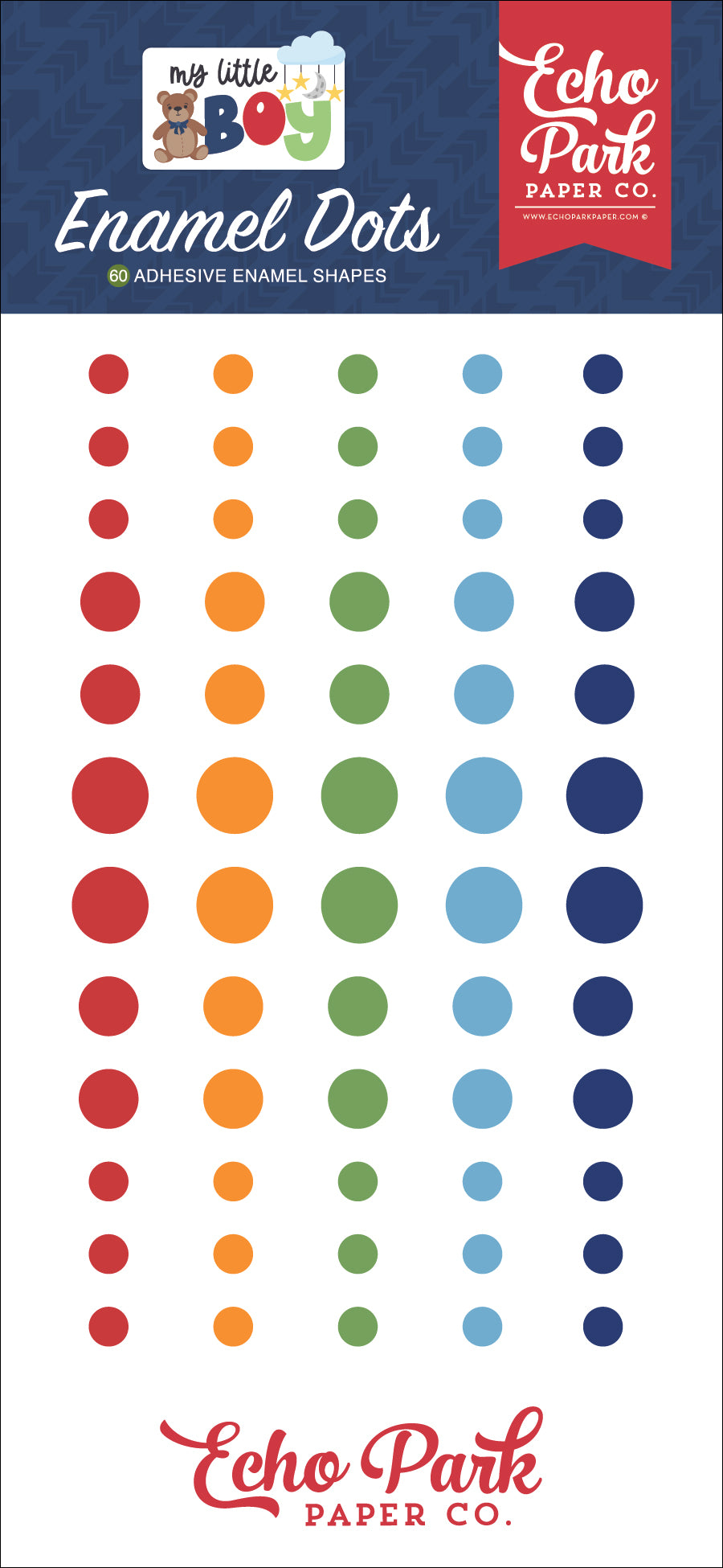 My Little Boy Collection 3x6 Self-Adhesive Enamel Dots Scrapbook Embellishments by Echo Park Paper