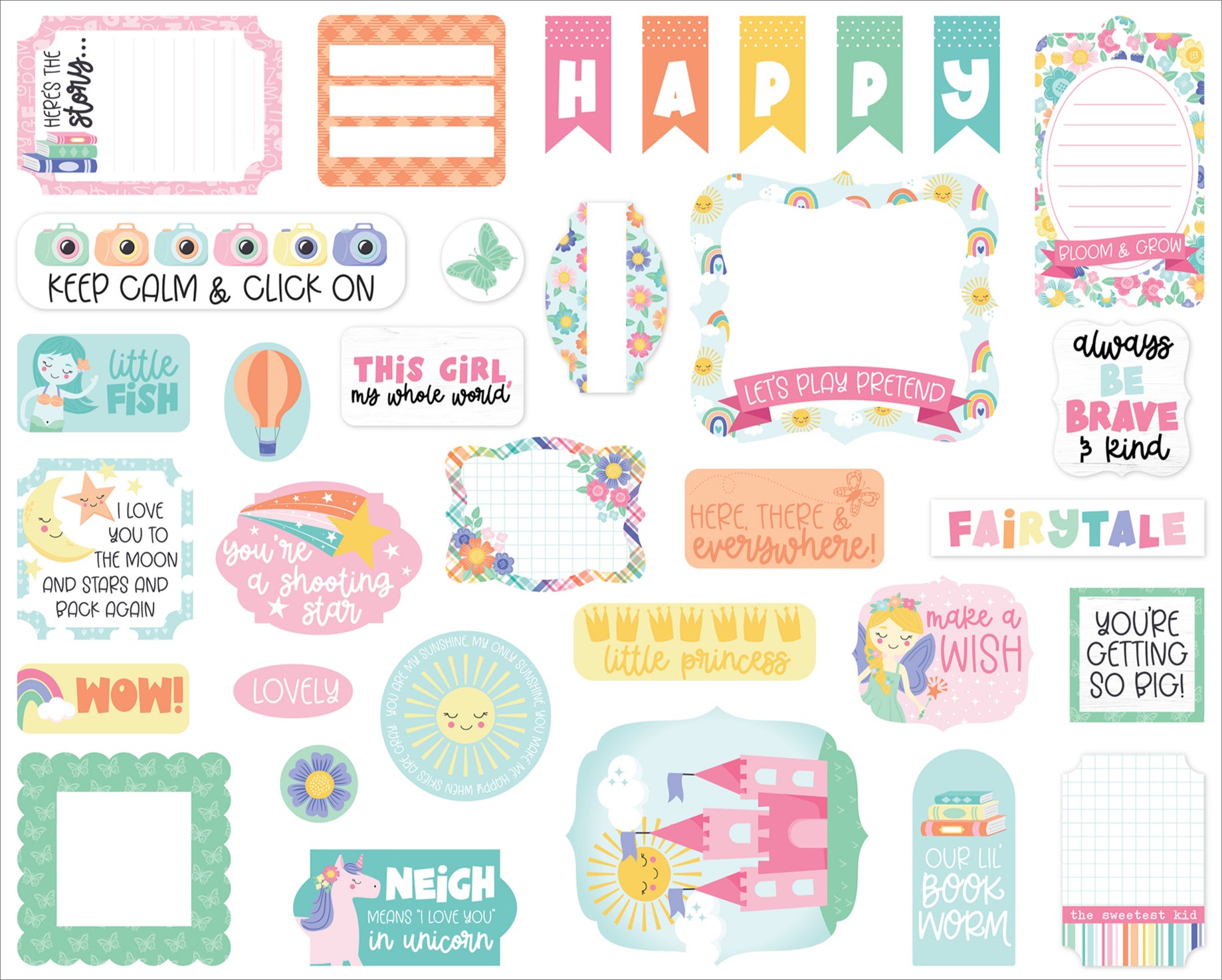 My Little Girl Collection 5 x 5 Scrapbook Ephemera by Echo Park Paper