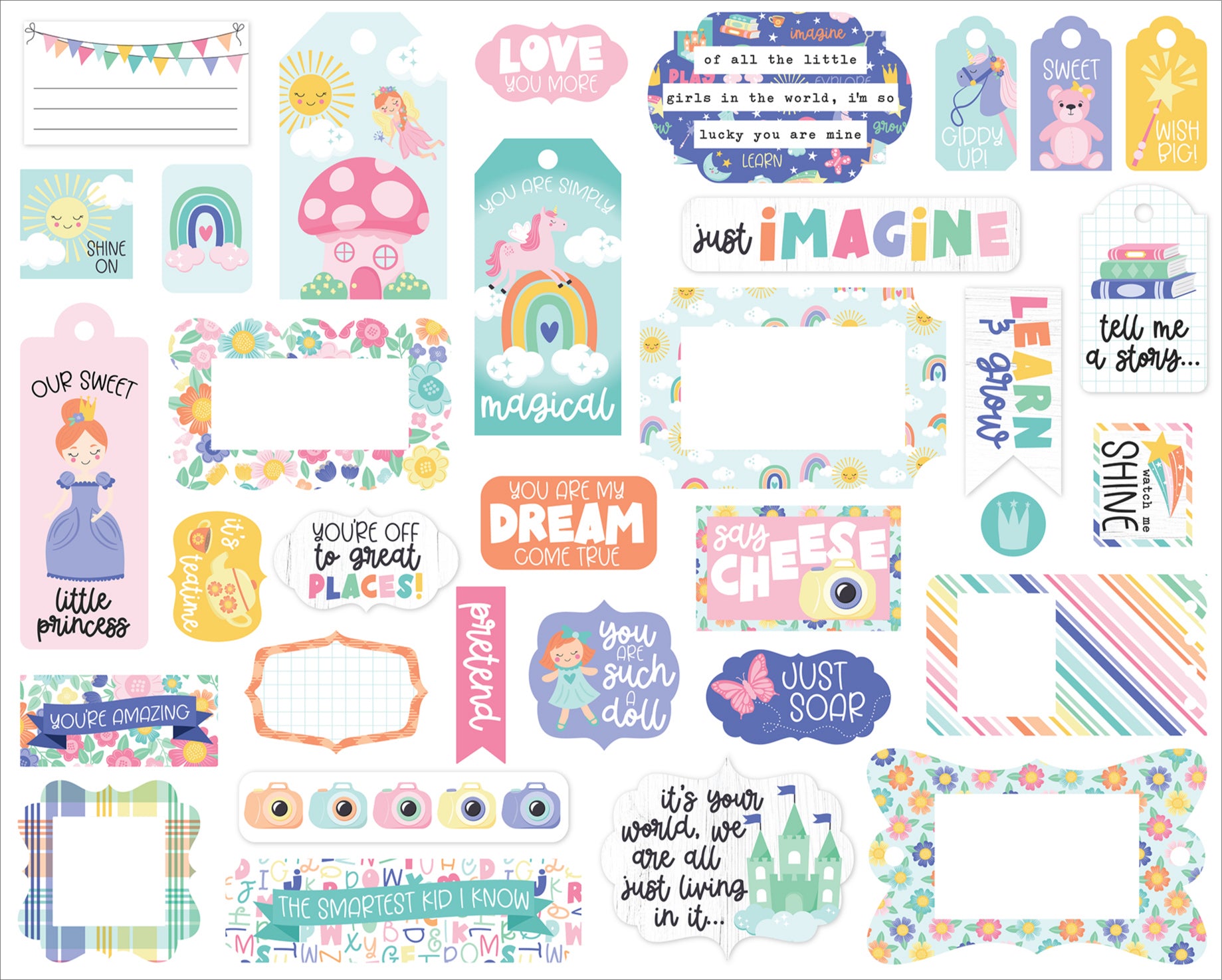 My Little Girl Collection Scrapbook Frames & Tags by Echo Park Paper