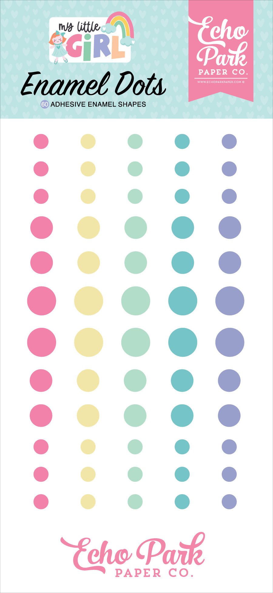 My Little Girl Collection 3x6 Self-Adhesive Enamel Dots Scrapbook Embellishments by Echo Park Paper
