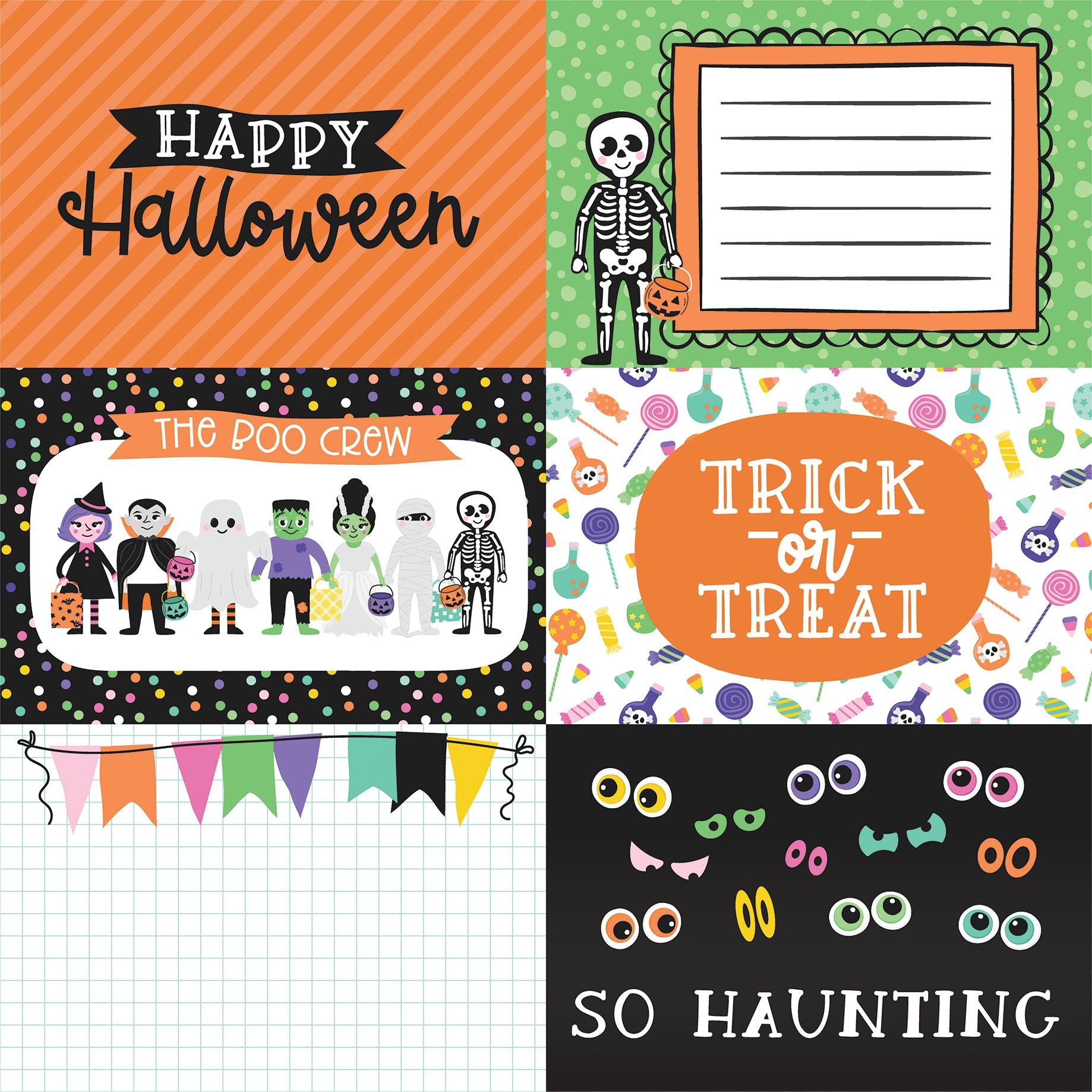 Monster Mash Collection 6x4 Journaling Cards 12 x 12 Double-Sided Scrapbook Paper by Echo Park Paper - Scrapbook Supply Companies