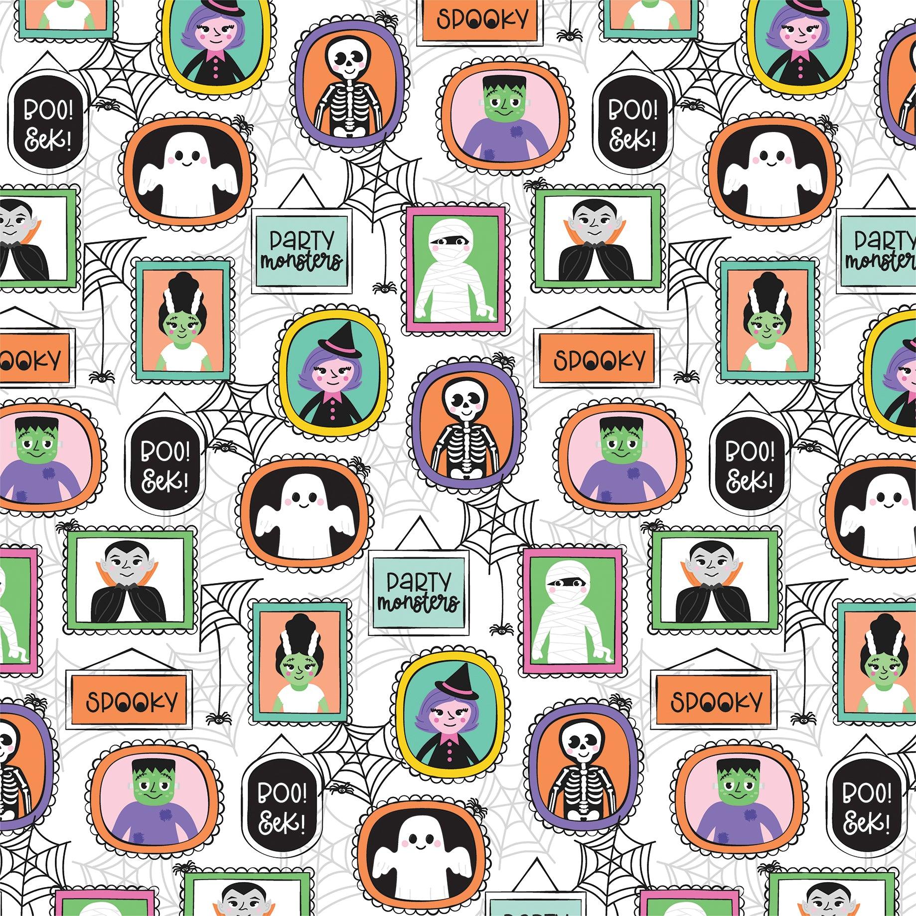 Monster Mash Collection Party Monsters 12 x 12 Double-Sided Scrapbook Paper by Echo Park Paper - Scrapbook Supply Companies
