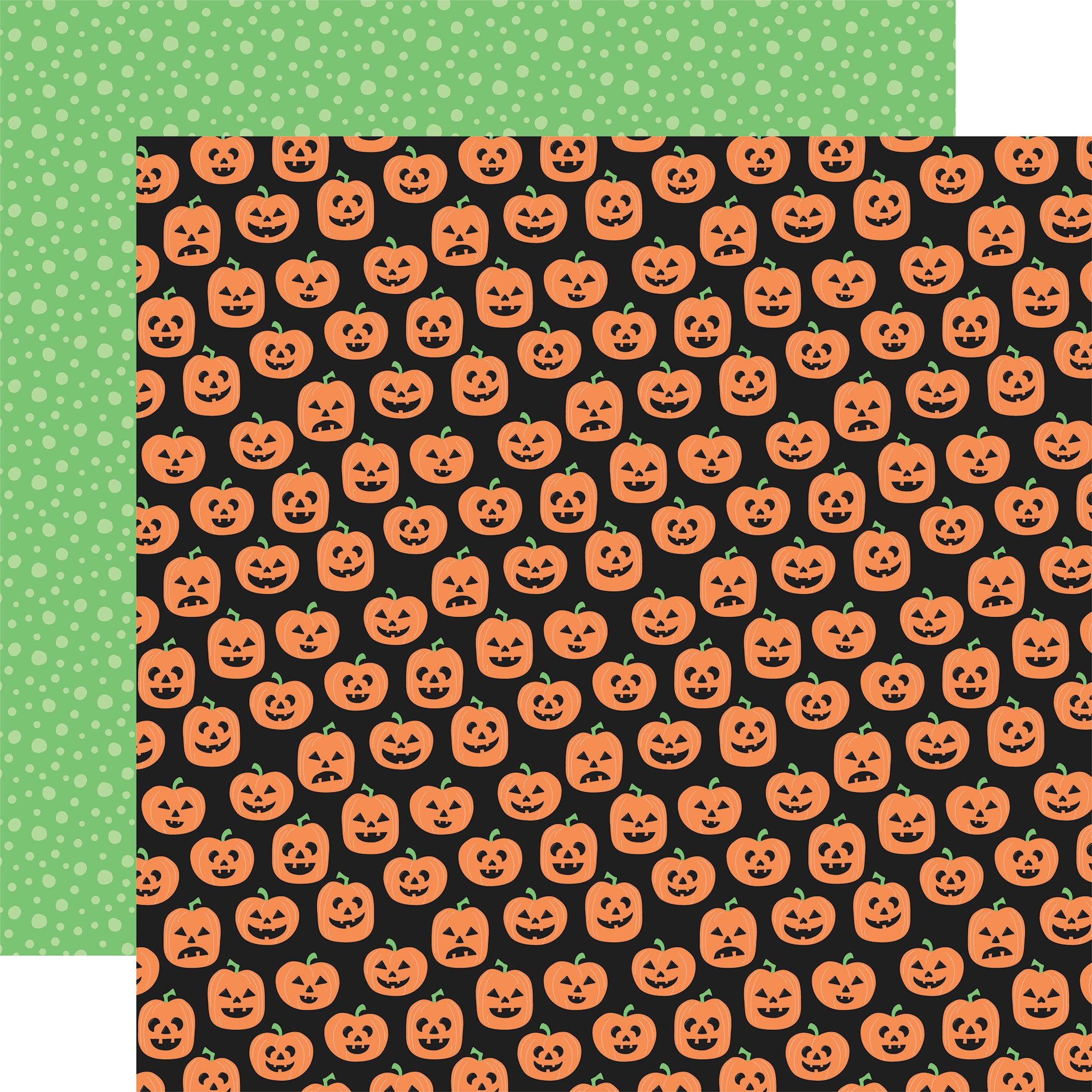 Monster Mash Collection Faces Of Halloween  12 x 12 Double-Sided Scrapbook Paper by Echo Park Paper