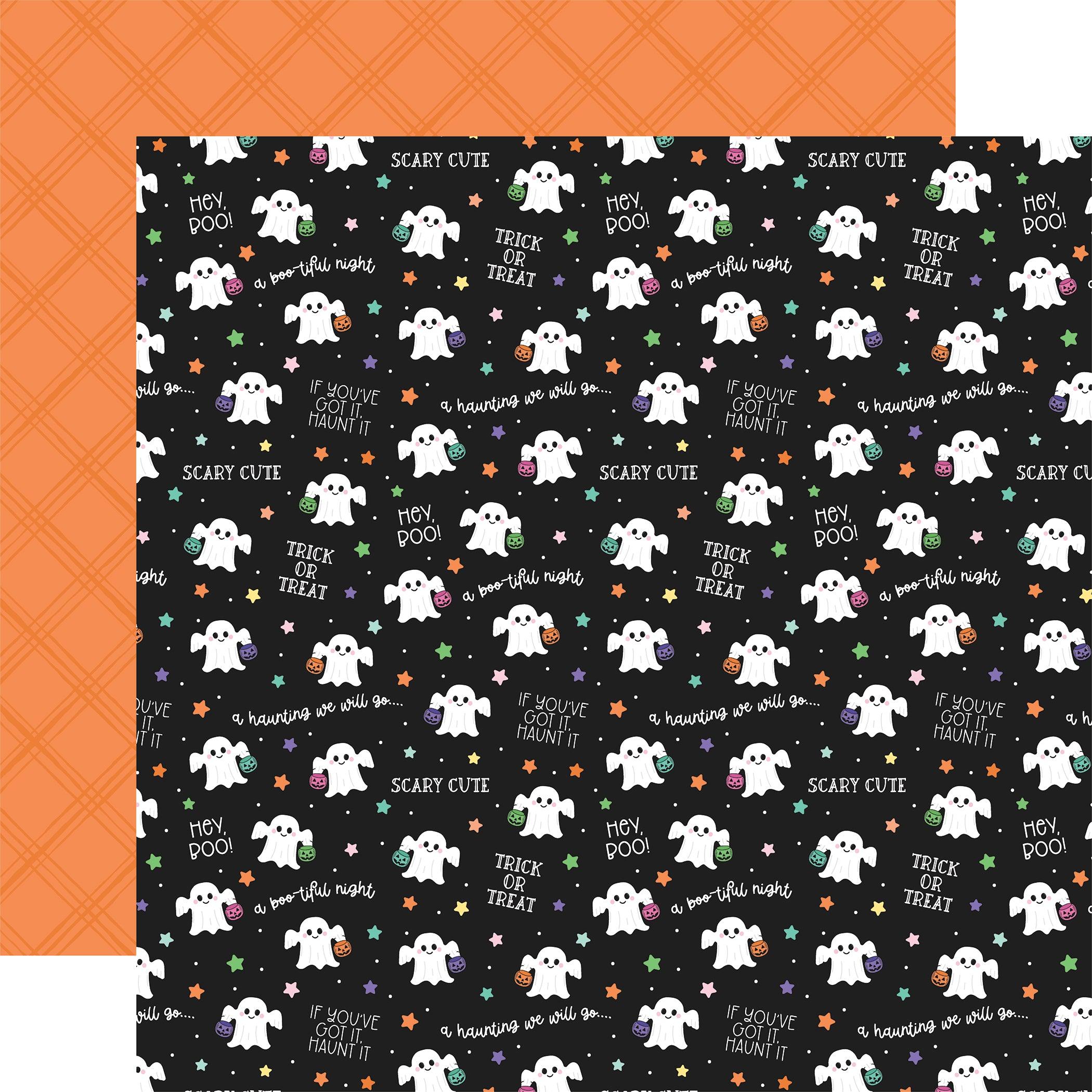 Monster Mash Collection Hey Boo 12 x 12 Double-Sided Scrapbook Paper by Echo Park Paper