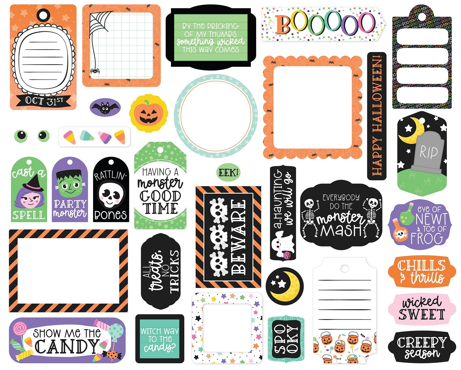Monster Mash Collection Scrapbook Frames & Tags by Echo Park Paper - Scrapbook Supply Companies