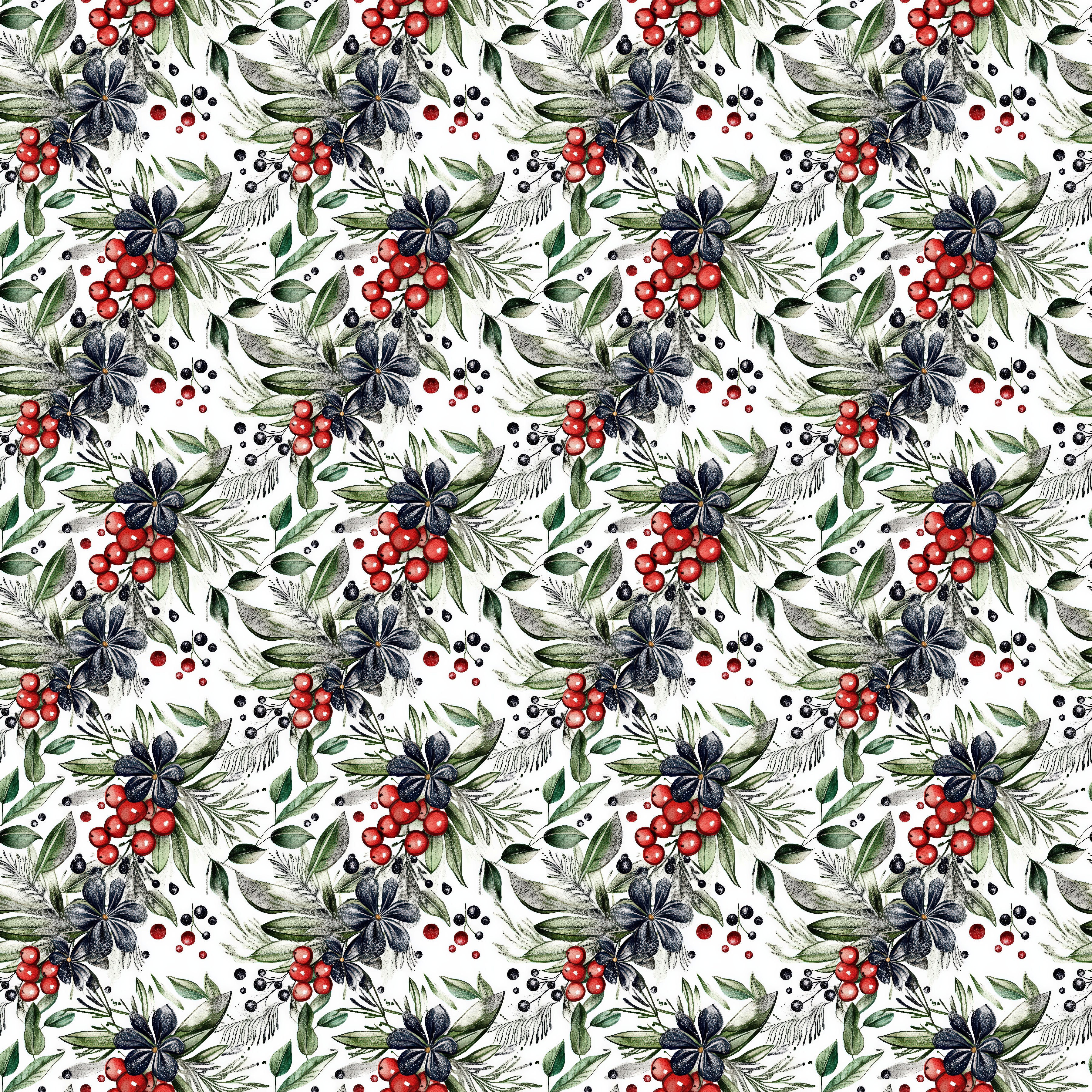 Midnight Mistletoe Collection Poinsettia Pops 12 x 12 Double-Sided Scrapbook Paper by SSC Designs