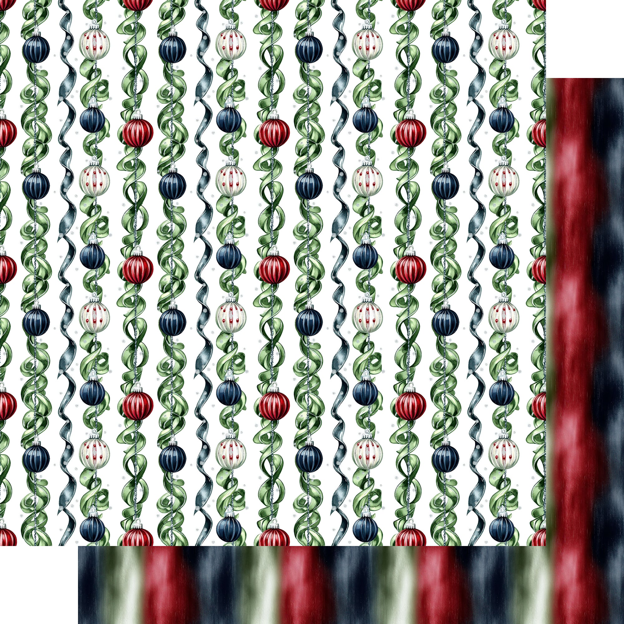 Midnight Mistletoe Collection Navy and Evergreen 12 x 12 Double-Sided Scrapbook Paper by SSC Designs