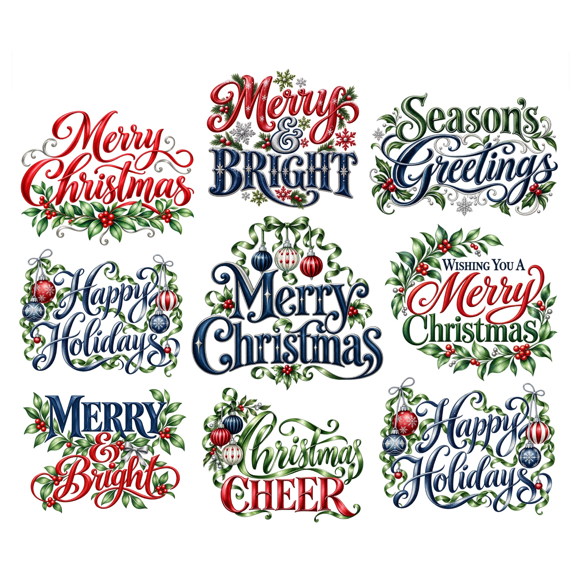 Midnight Mistletoe Collection 10 x 8 Scrapbook Cardstock Sticker Sheet by SSC Designs
