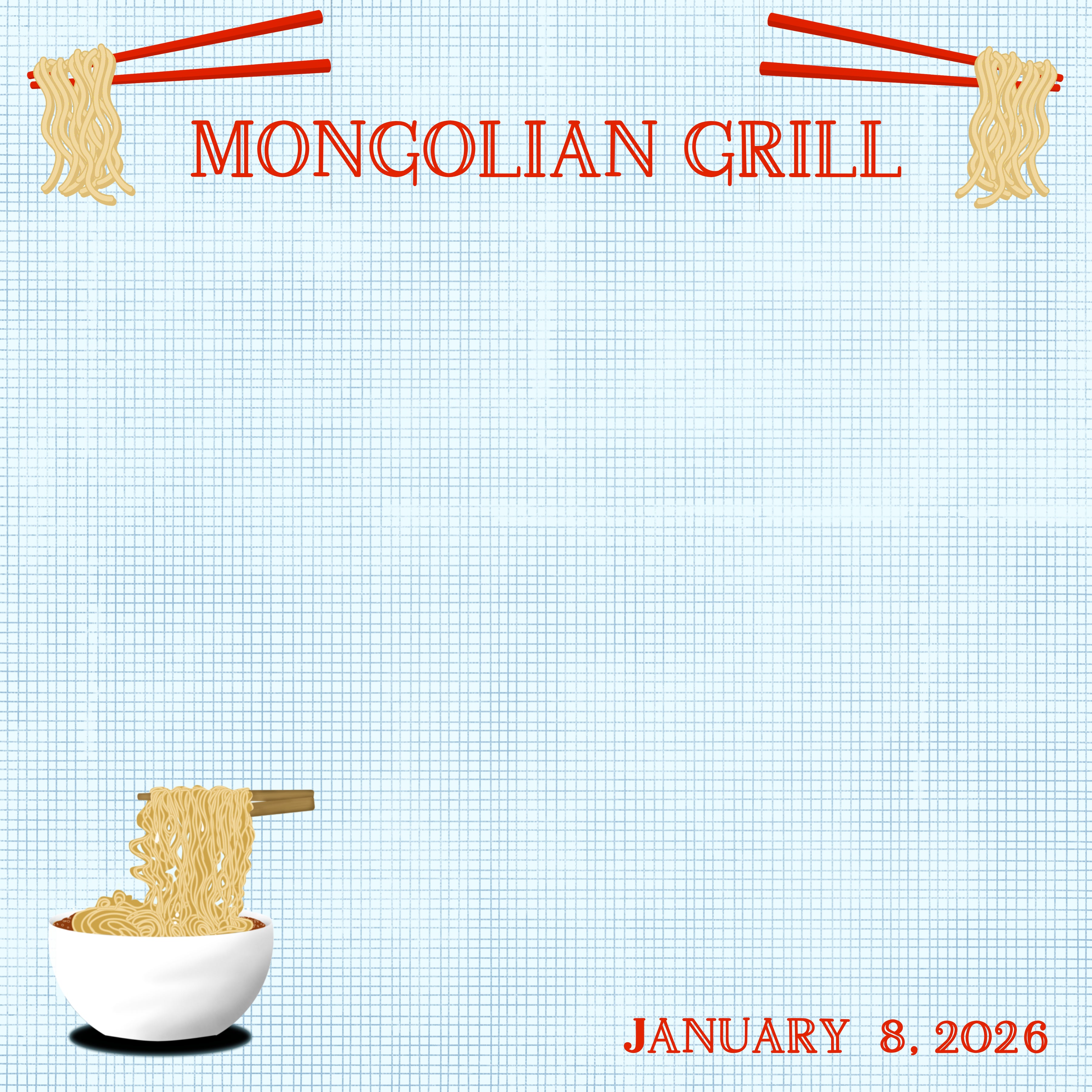 Mongolian Grill *CUSTOM* 12 x 12 Double-Sided Scrapbook Paper by SSC Designs