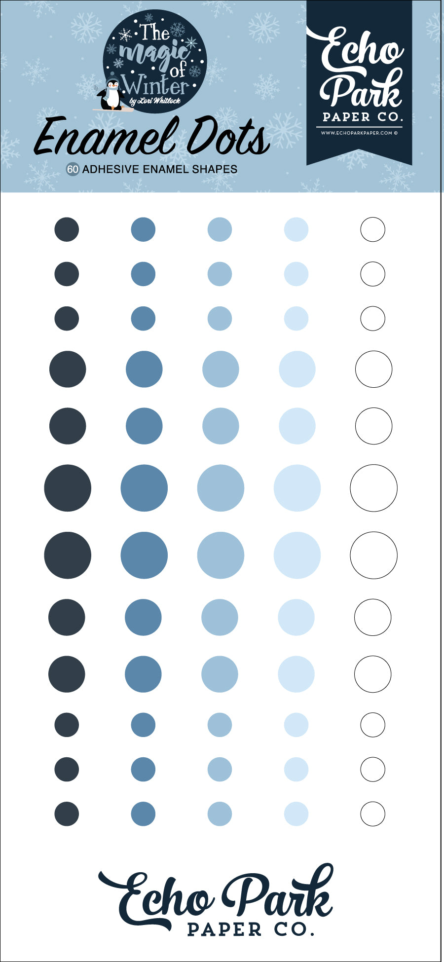 The Magic of Winter Collection 3 x 6 Self-Adhesive Enamel Dots by Echo Park Paper