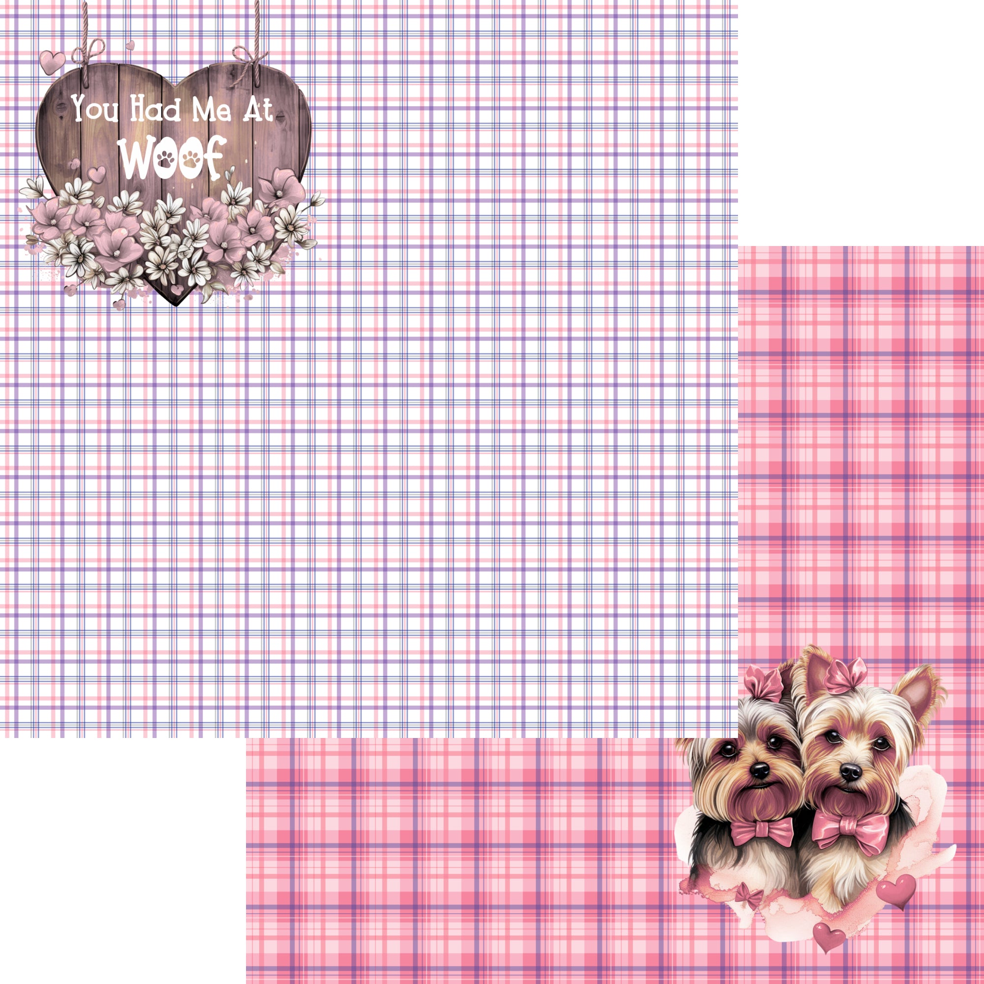 My Punny Valentine Collection You Had Me At Woof 12 x 12 Double-Sided Scrapbook Paper by SSC Designs