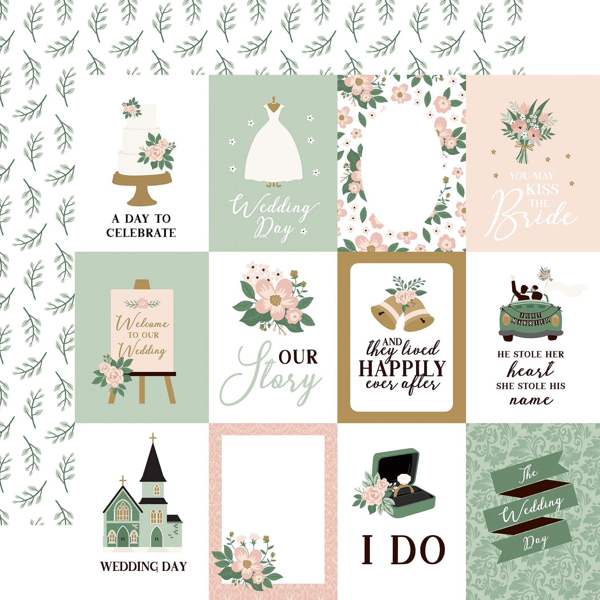 Marry Me Scrapbook Collection Kit by Echo Park Paper - 13 Pieces