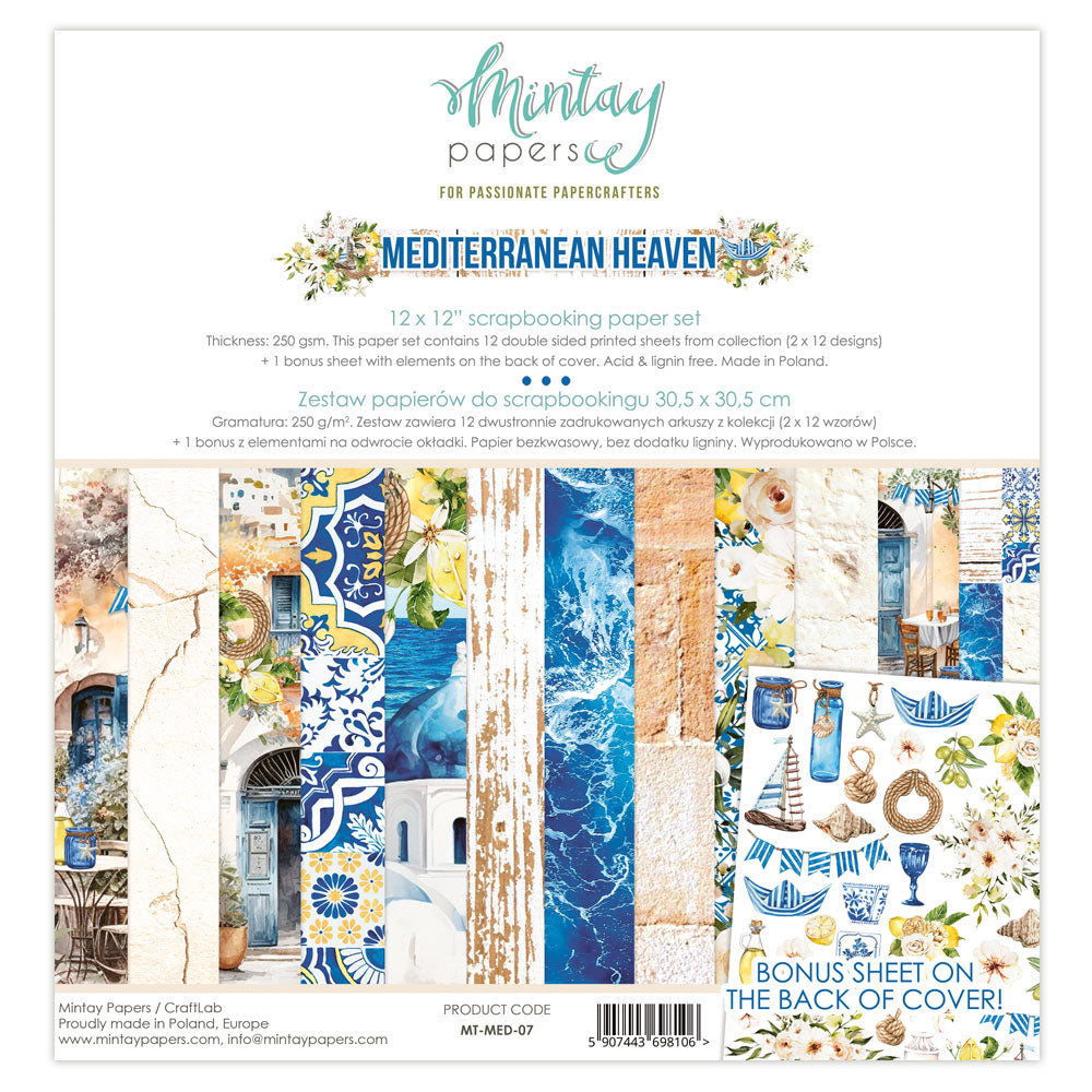 Mediterranean Heaven Collection 12 x 12 Scrapbook Collection Kit by Mintay Papers