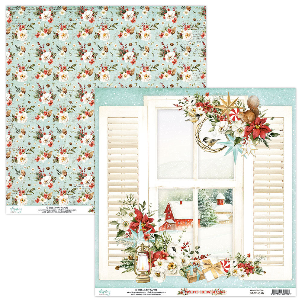 Scrapbooking Collection Kit Winterland by Mintay Papers Choose 12x12'', 6x6  Double Sided and Chipboard Die Cut Elements, Christmas Crafts 