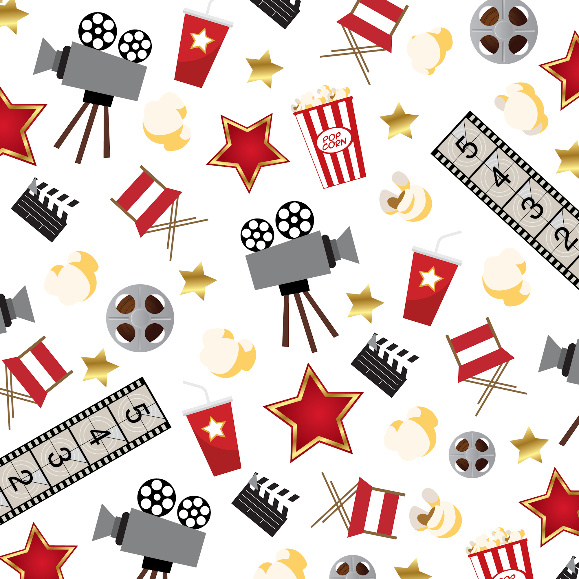 Movie Time Collection Roll The Cameras 12 x 12 Double-Sided Scrapbook Paper by SSC Designs