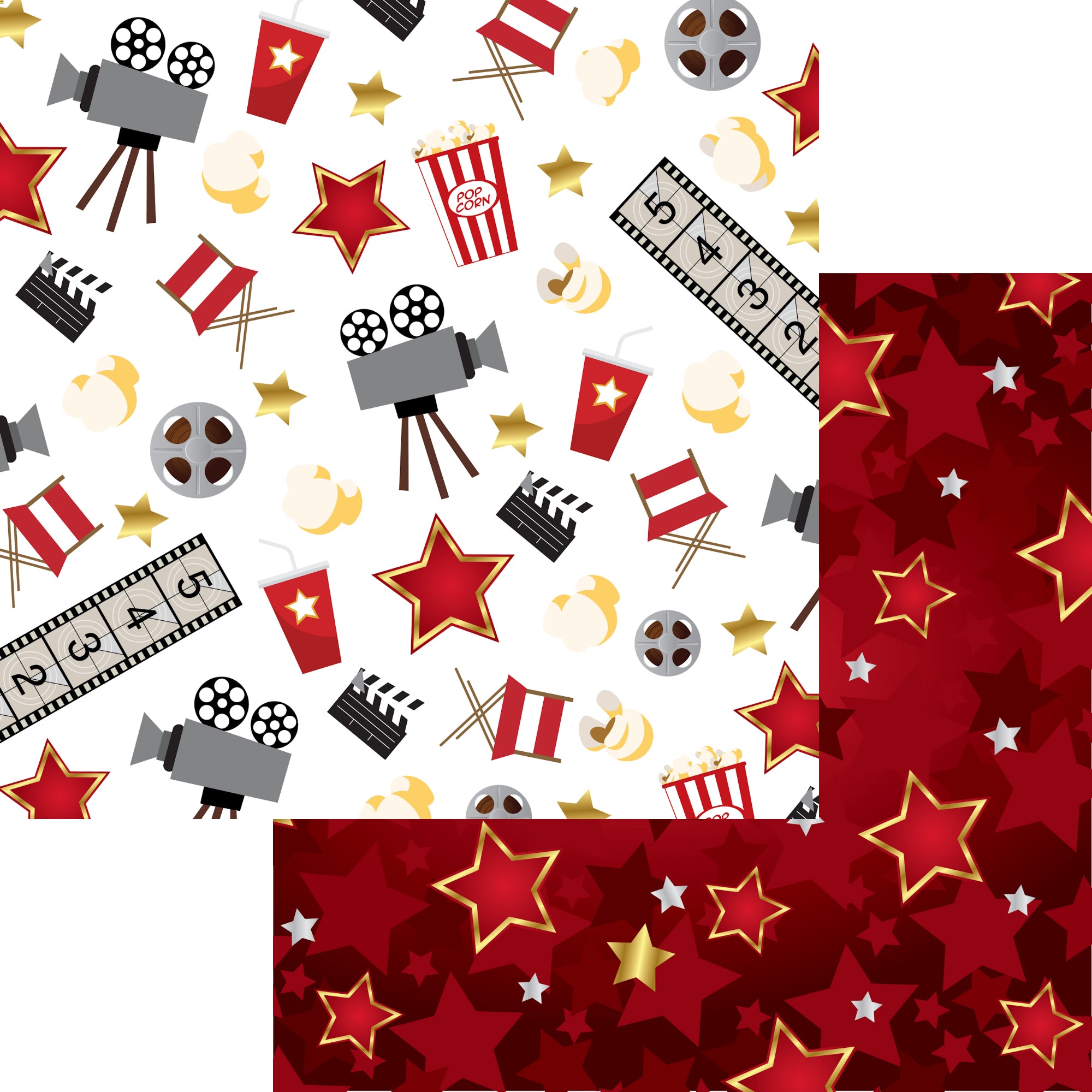 Movie Time 12 x 12 Scrapbook Paper & Embellishment Kit by SSC Designs