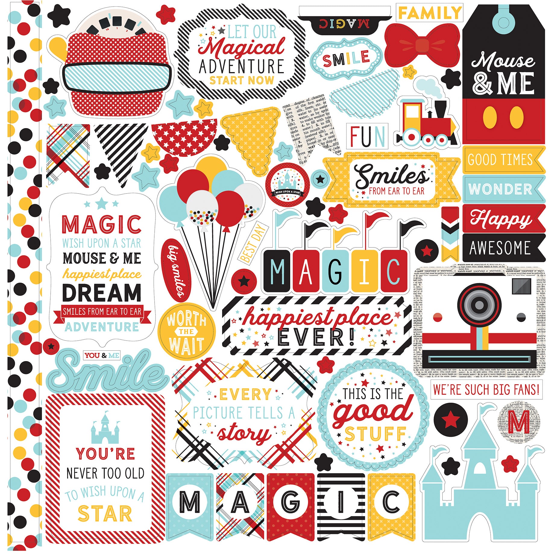 Magic and Wonder Collection 12 x 12 Scrapbook Sticker Sheet by Echo Park Paper
