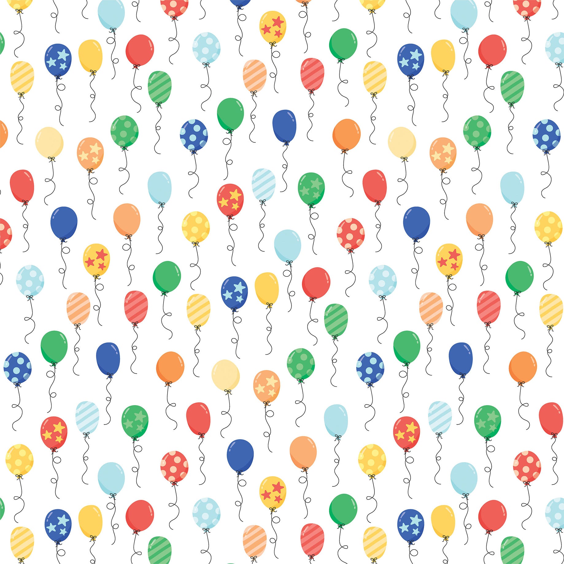 Make a Wish Birthday Boy Collection Party Time Balloons 12 x 12 Double-Sided Scrapbook Paper by Echo Park Paper