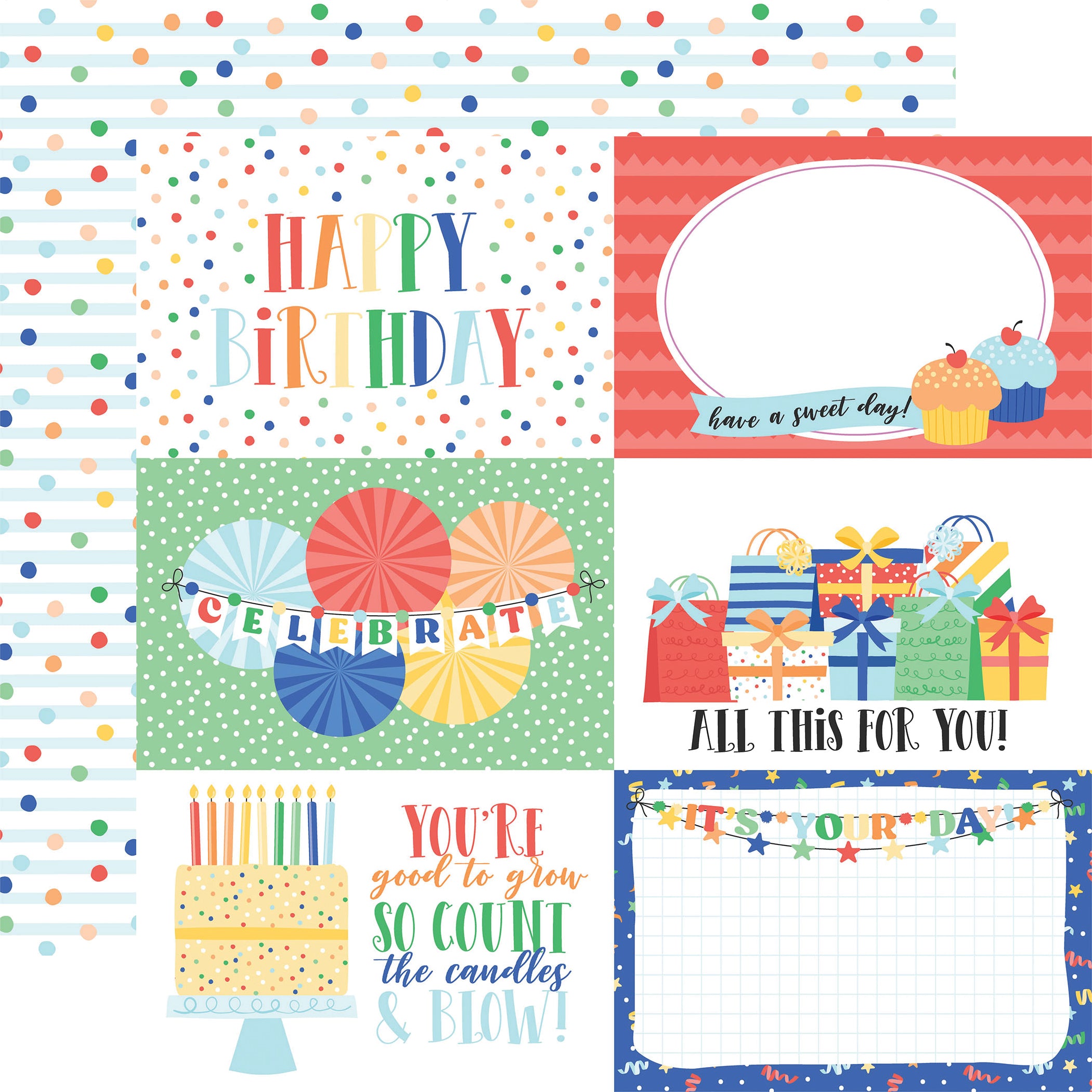 Make a Wish Birthday Boy Collection 6x4 Journaling Cards 12 x 12 Double-Sided Scrapbook Paper by Echo Park Paper