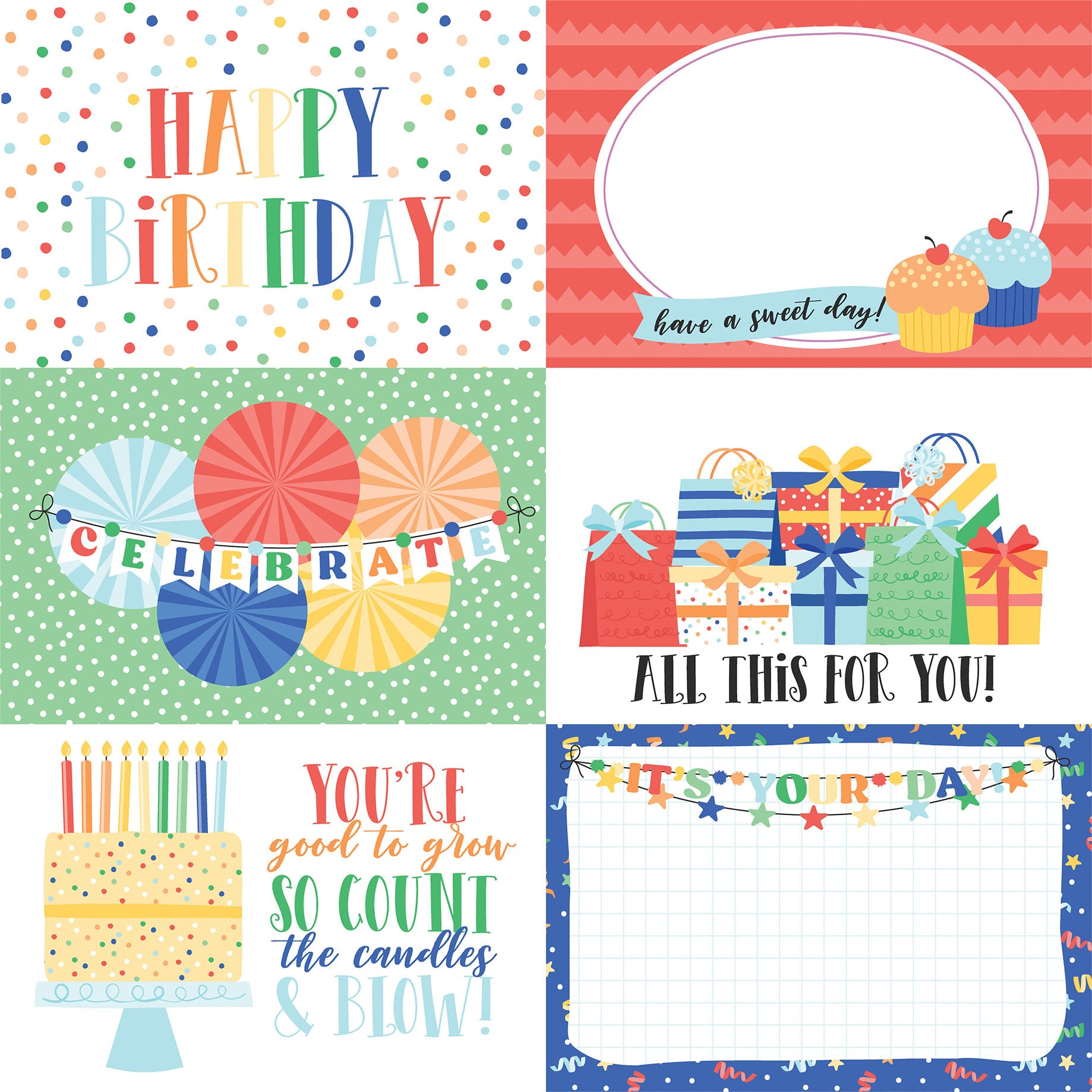 Make a Wish Birthday Boy Collection 6x4 Journaling Cards 12 x 12 Double-Sided Scrapbook Paper by Echo Park Paper