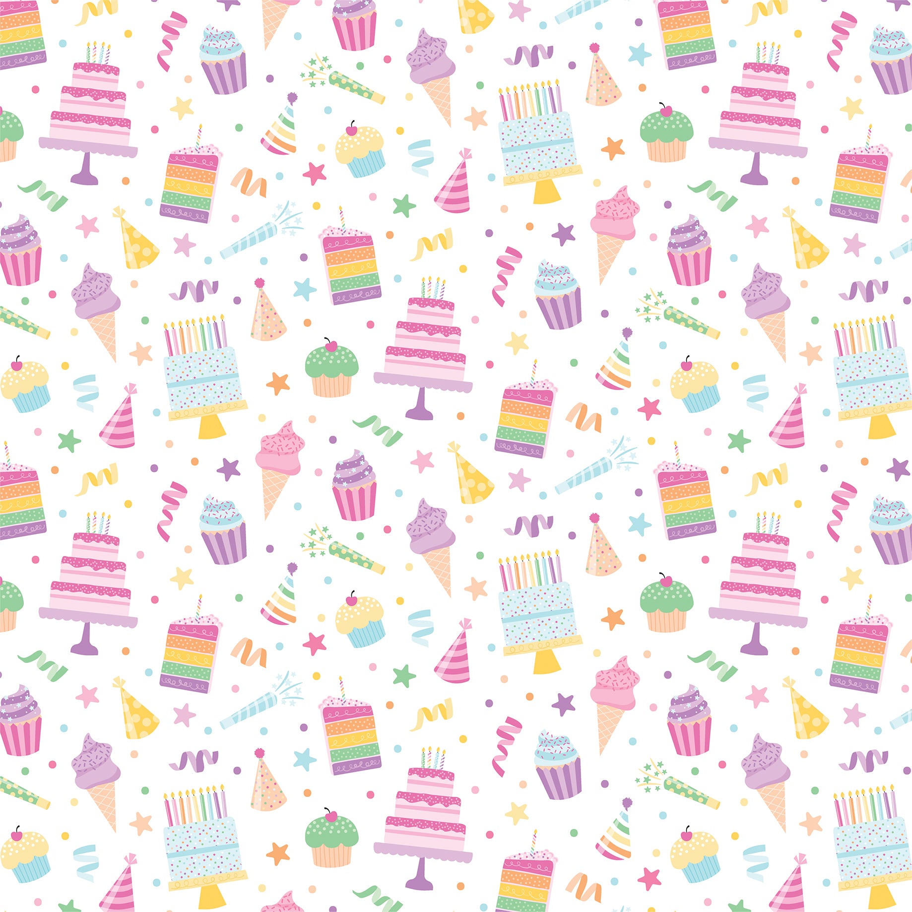 Make a Wish Birthday Girl Collection Let's Eat Cake 12 x 12 Double-Sided Scrapbook Paper by Echo Park Paper