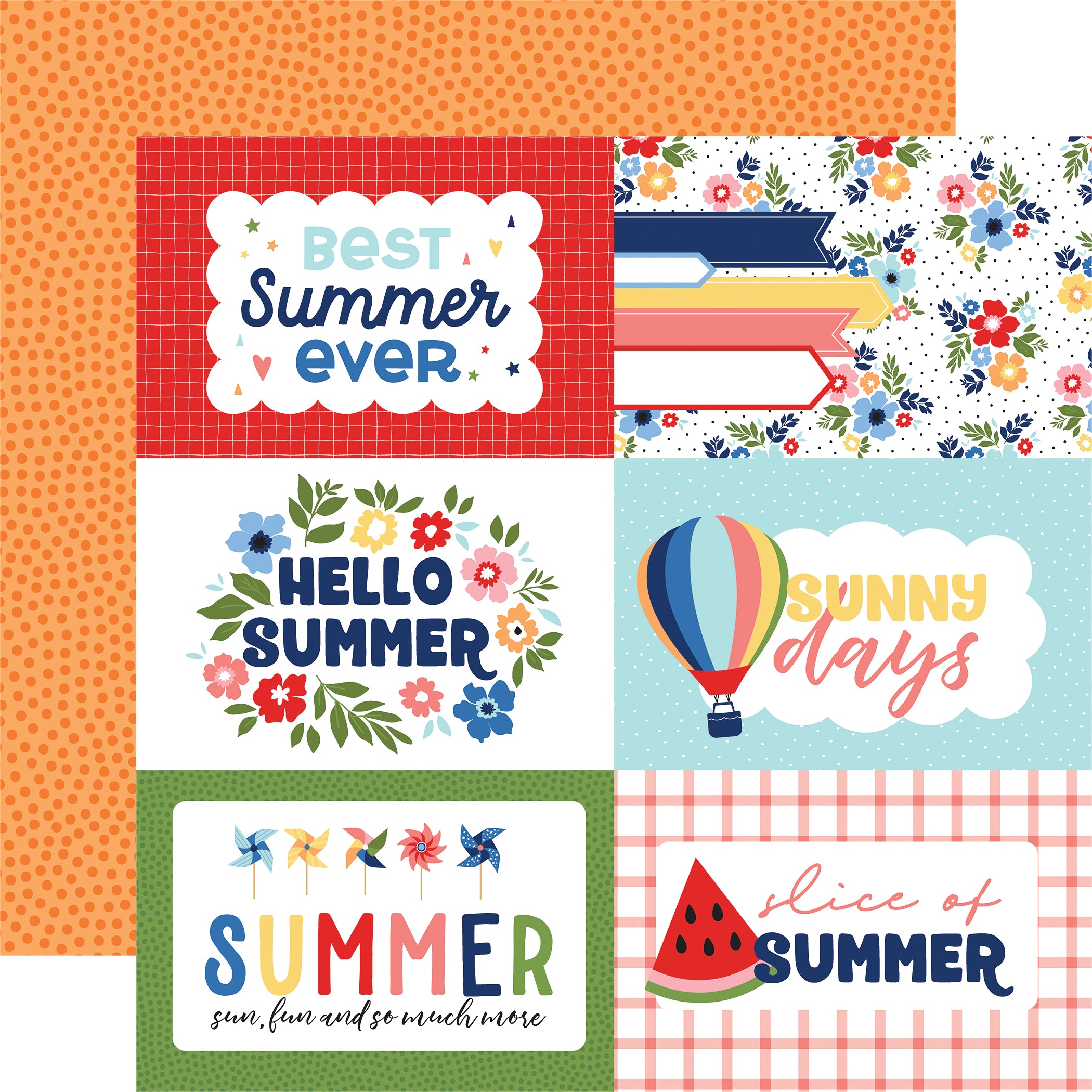 My Favorite Summer 12 x 12 Scrapbook Paper & Sticker Kit by Echo Park Paper - 13 Pieces