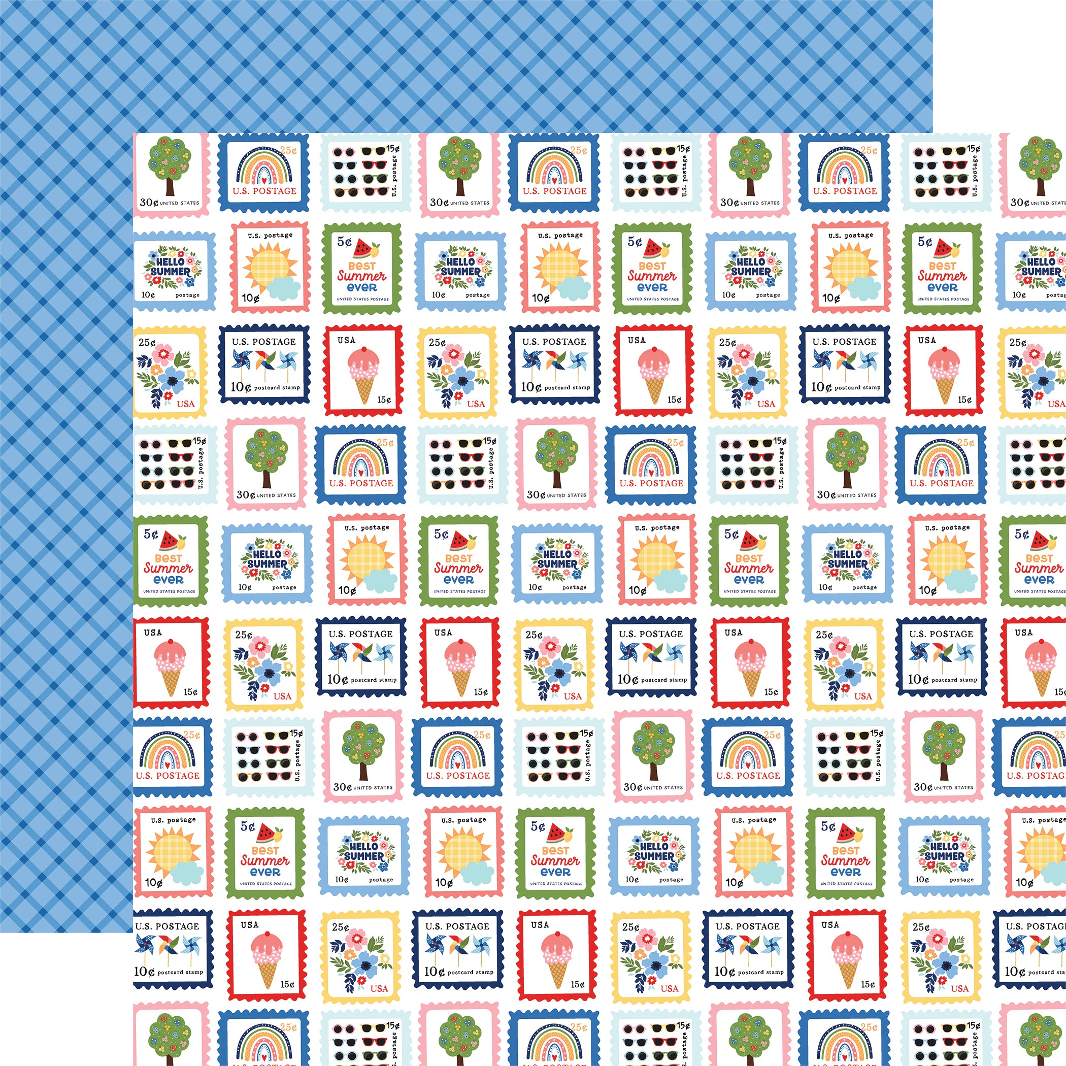 My Favorite Summer 12 x 12 Scrapbook Paper & Sticker Kit by Echo Park Paper - 13 Pieces