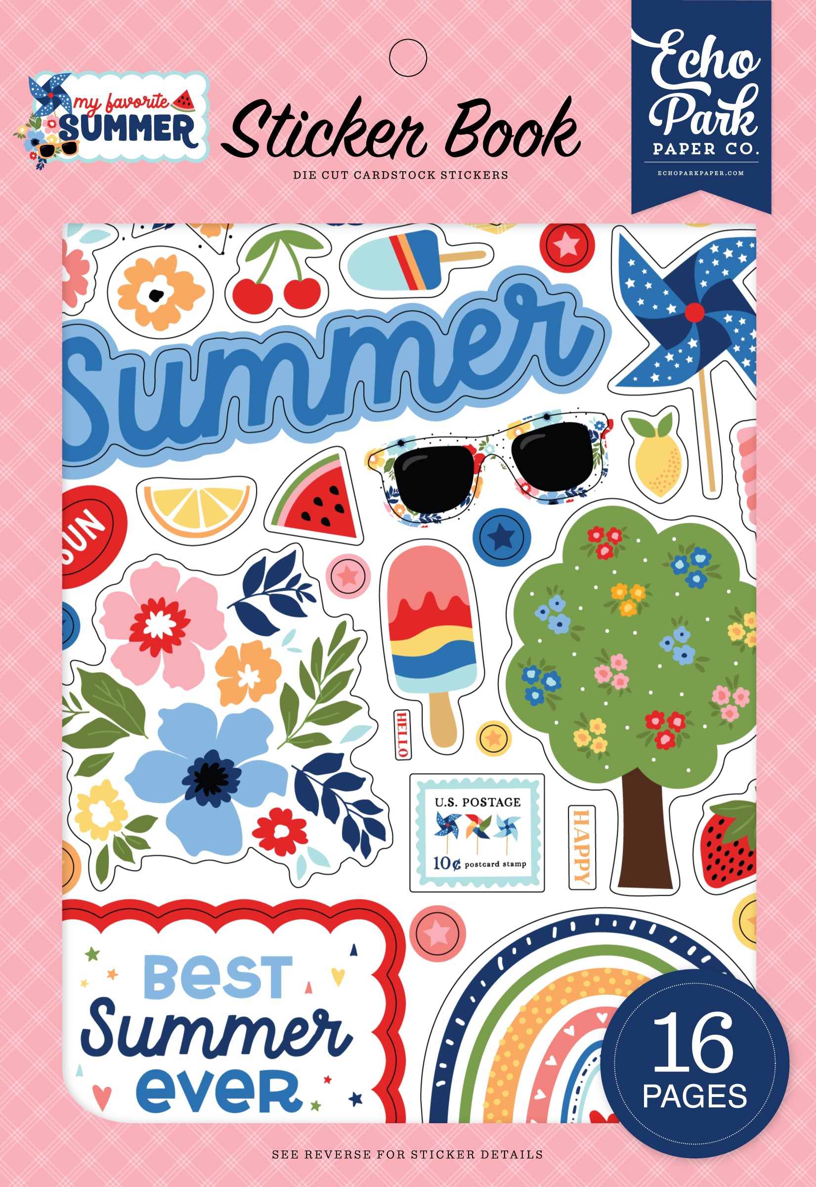 My Favorite Summer Collection 5 x 7 Scrapbook Sticker Book by Echo Park Paper-16 Pages