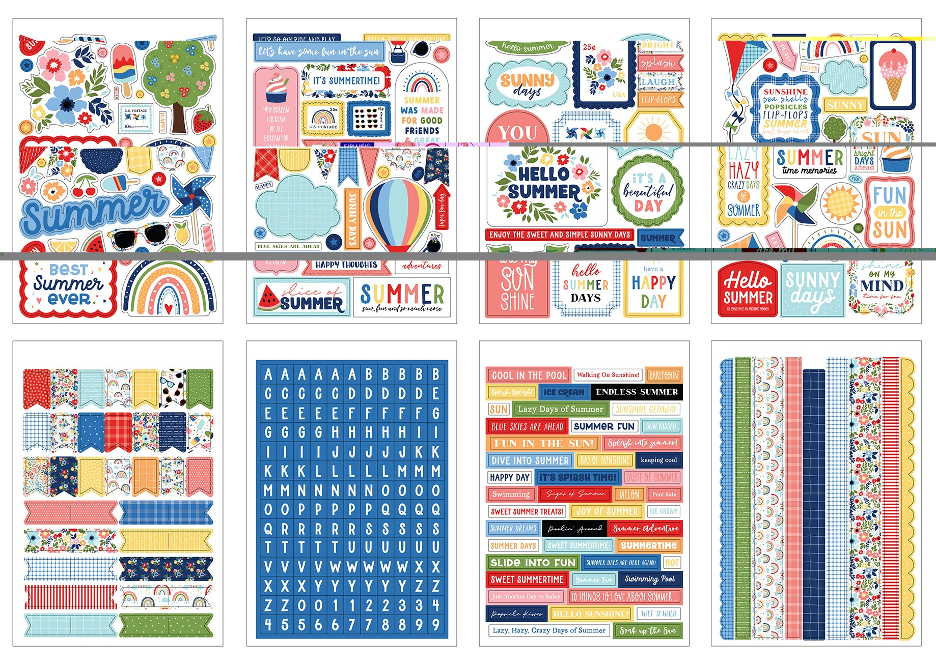 My Favorite Summer Collection 5 x 7 Scrapbook Sticker Book by Echo Park Paper-16 Pages