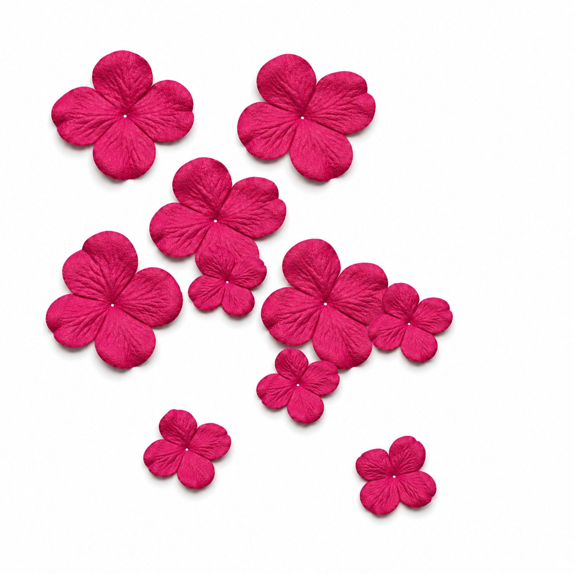 Petal Party Collection Magenta 1", 1.75" Hydrangea Flowers - Pkg. of 20