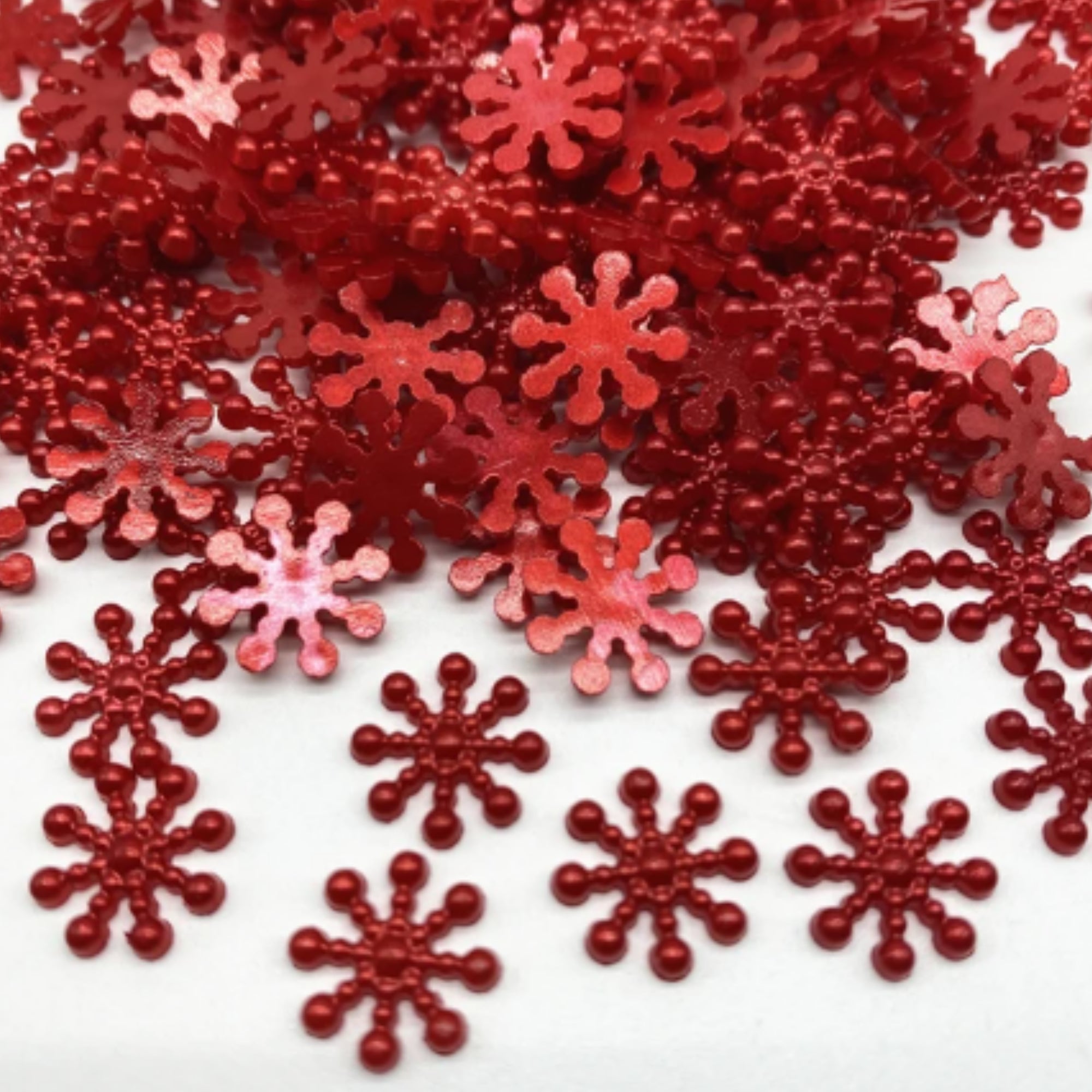 Shimmer Collection Deep Red .5" Resin Flatback Scrapbook Embellishments by SSC Designs - 20 pieces