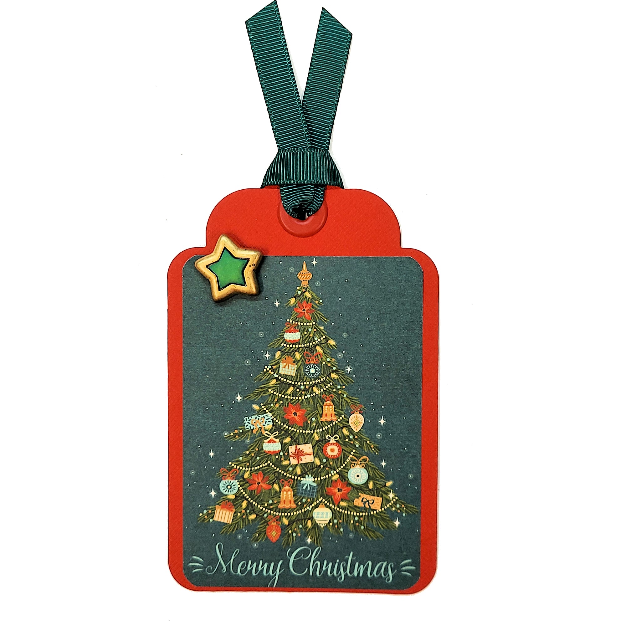 Merry Christmas Tag 3 x 5 Coordinating Scrapbook Tag Embellishment by SSC Designs