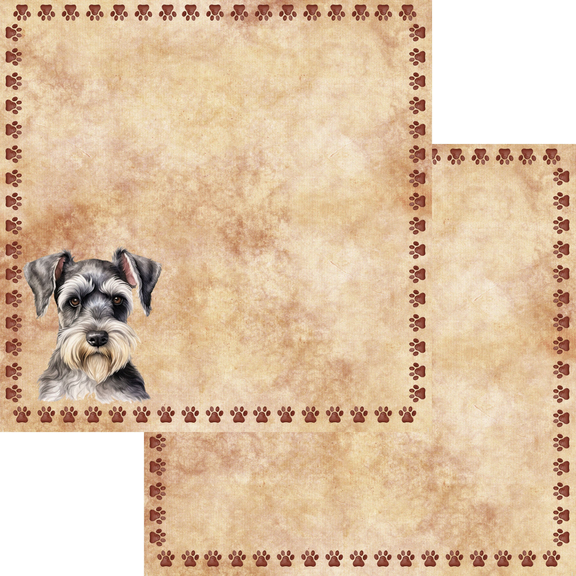 Dog Breeds Collection Miniature Schnauzer 12 x 12 Double-Sided Scrapbook Paper by SSC Designs