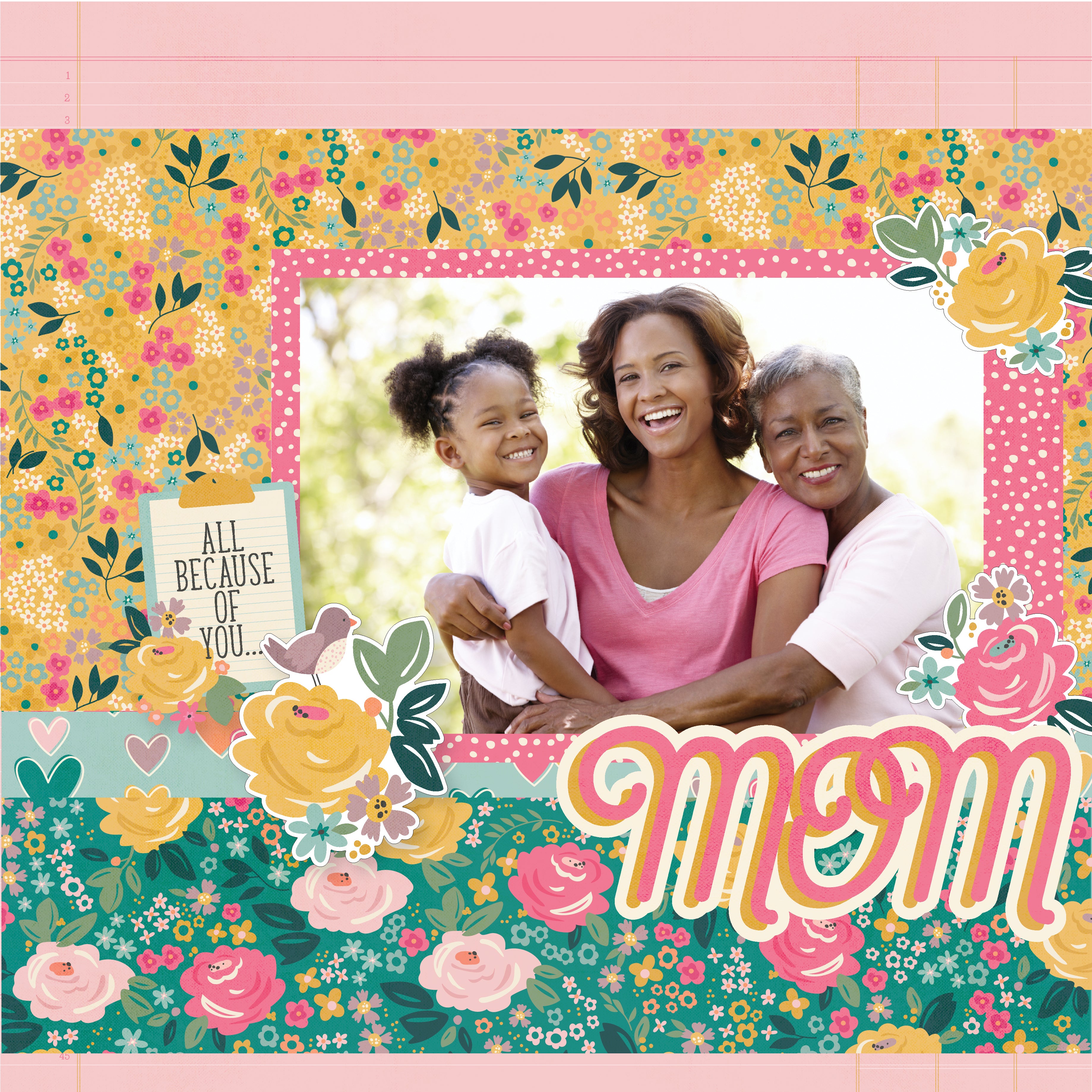 Mother's Day Collection 12 x 12 Scrapbook Sticker Sheet by Simple Stories