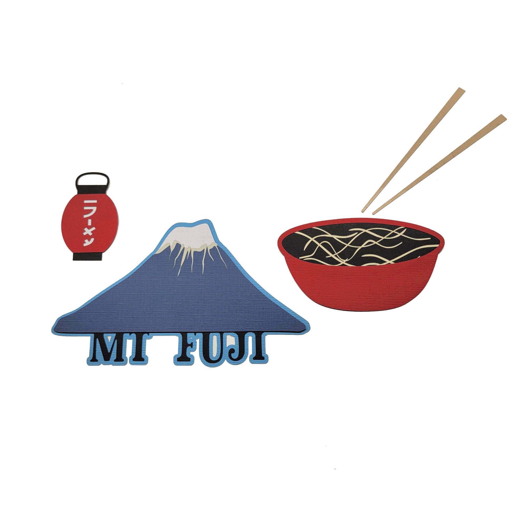 Mt. Fuji 7 x 4 & Accessories Fully-Assembled Scrapbook Die Cut Embellishment Set by SSC Designs